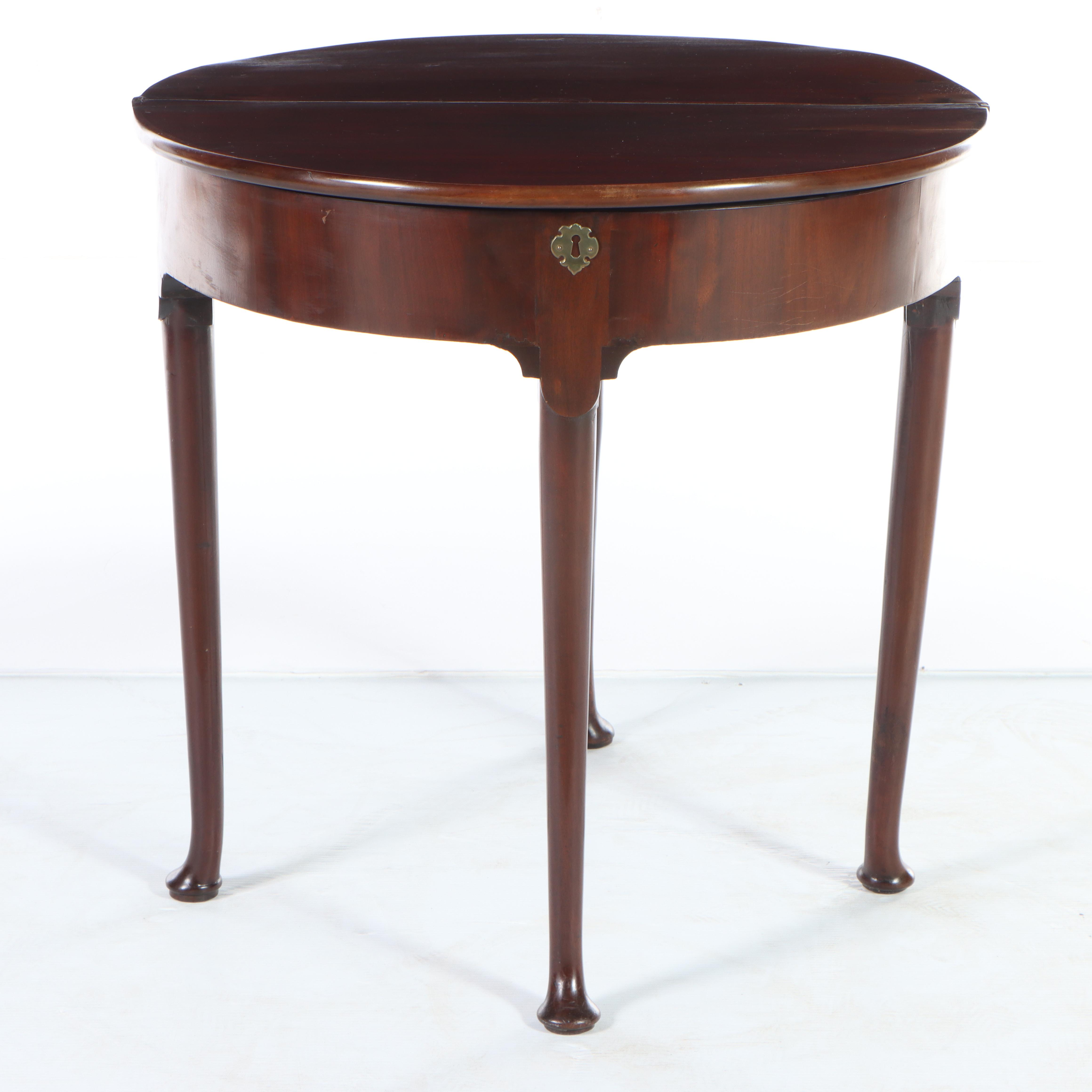 George II Mahogany Gate-Leg Games Table, Mid-18th Century
