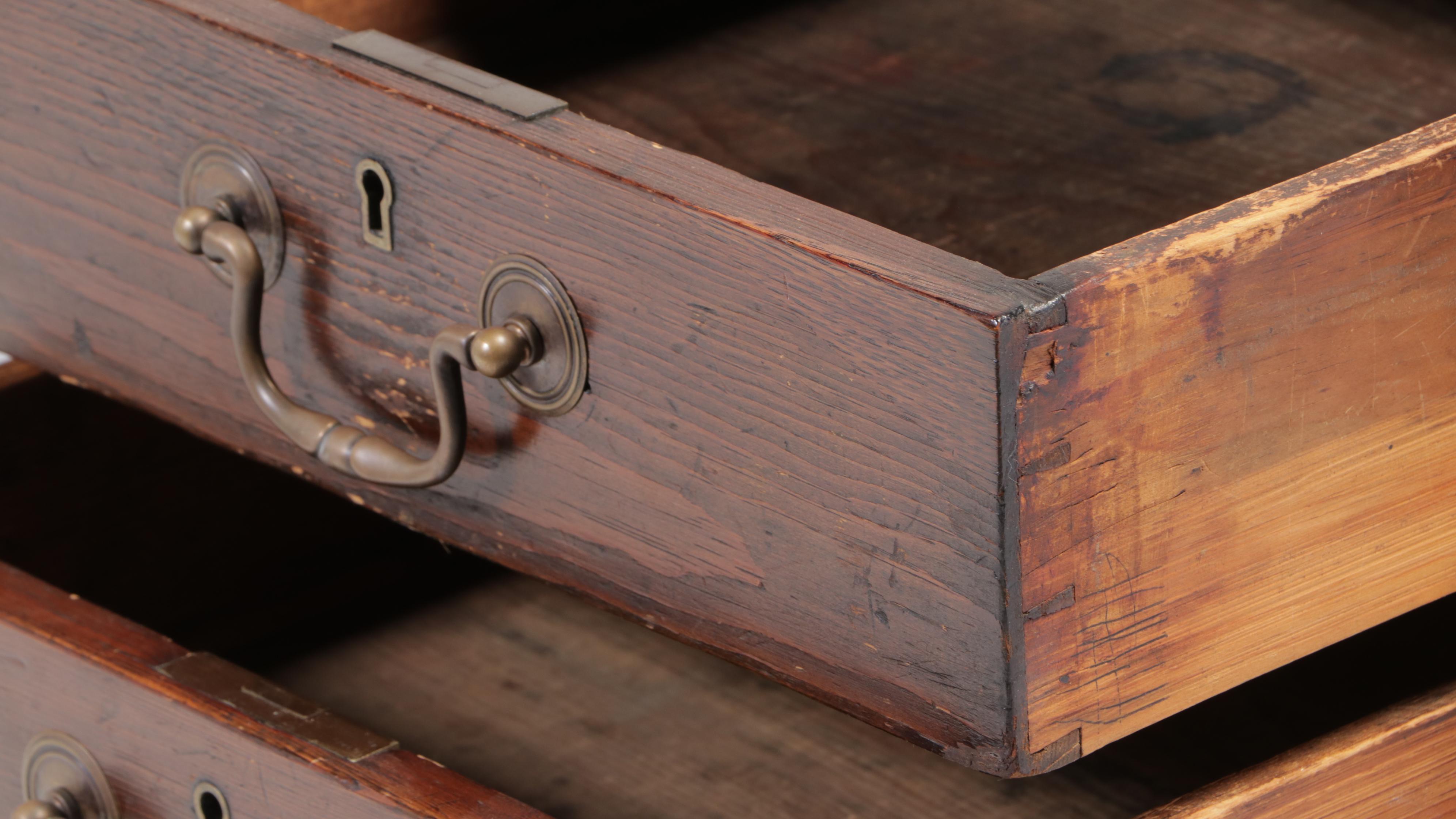 Victorian Pine and Oak Writing Desk Plus Mahogany and Leather Side Chair