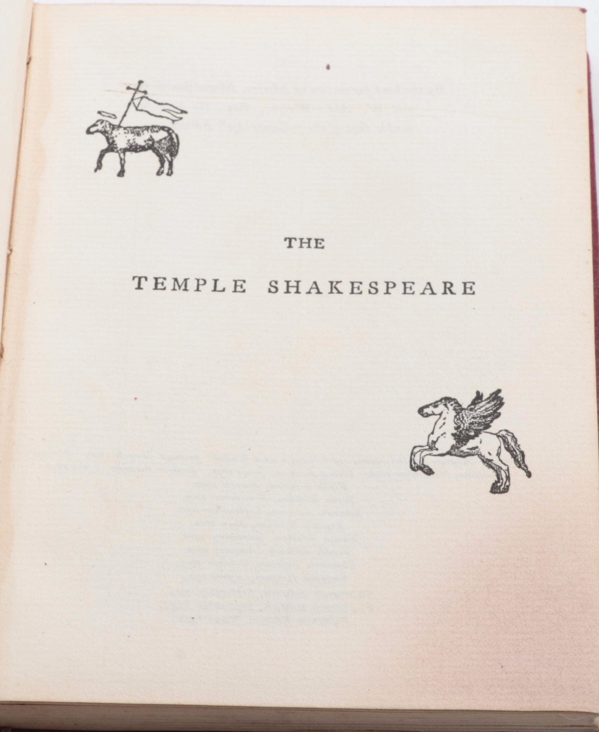 Leather Bound "The Temple Shakespeare" Partial Set, Early 20th Century