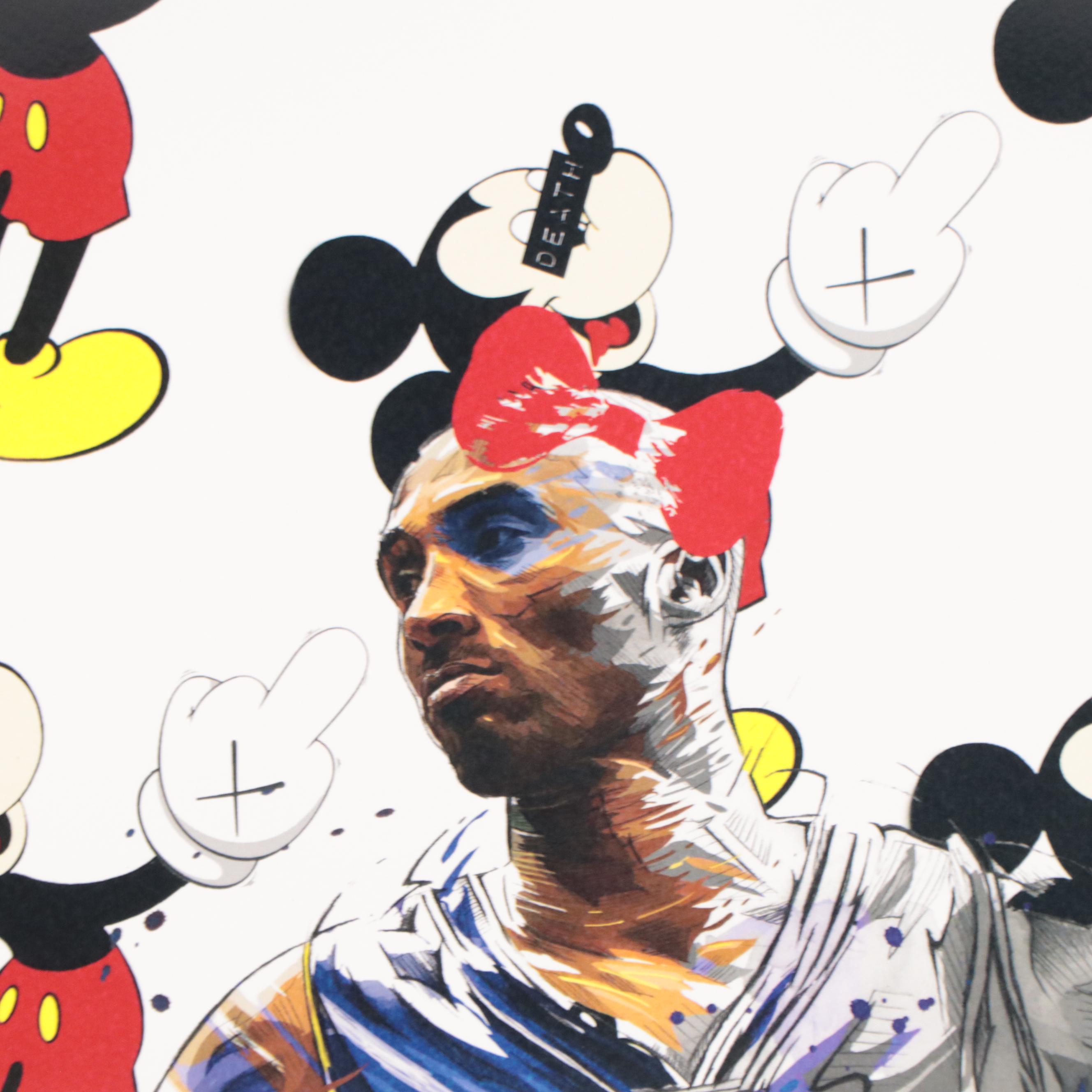 Death NYC Pop Art Graphic Print of Mickey Mouse and Kobe Bryant, 2022