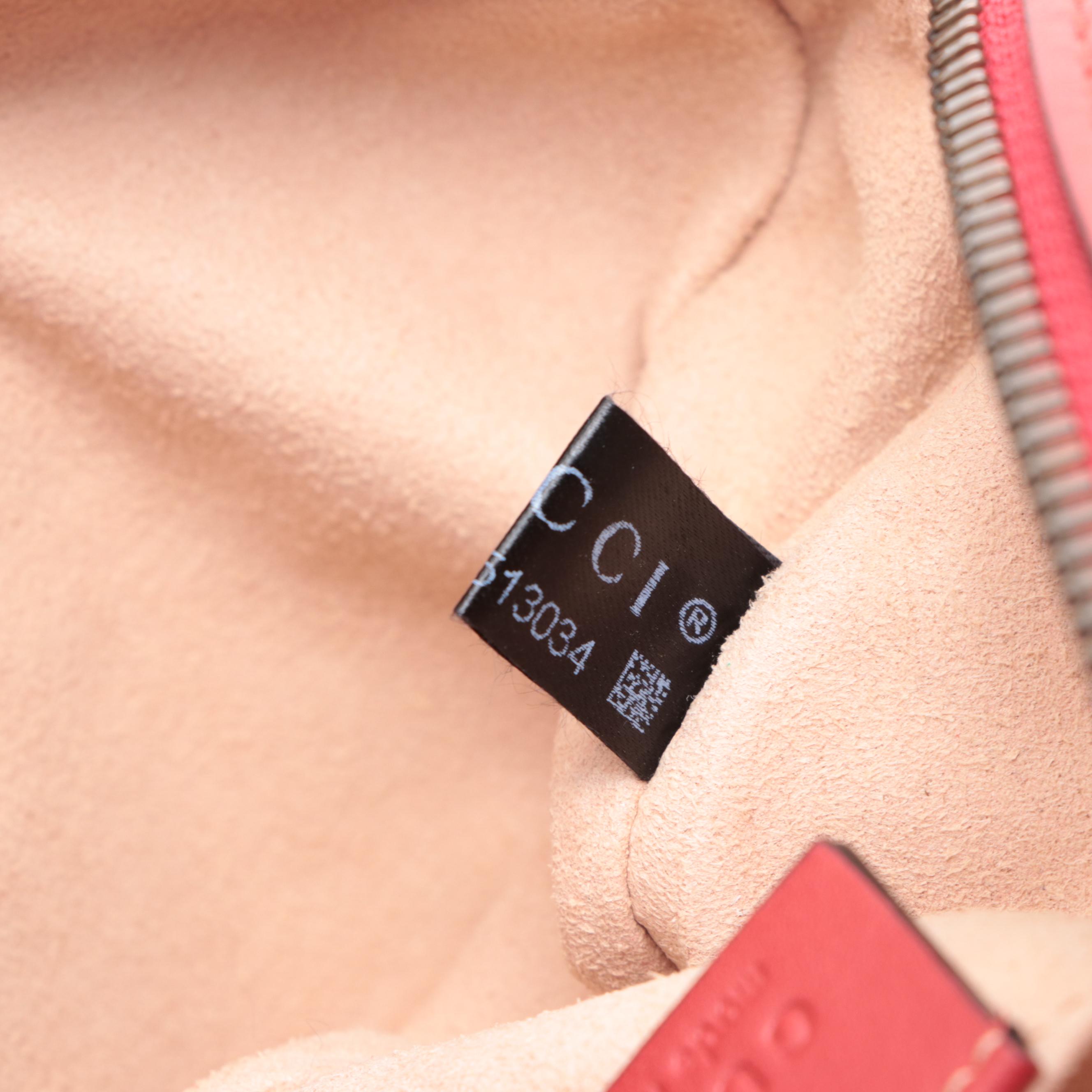 Gucci GG Marmont Belt Bag in Quilted Matelassé Red Leather