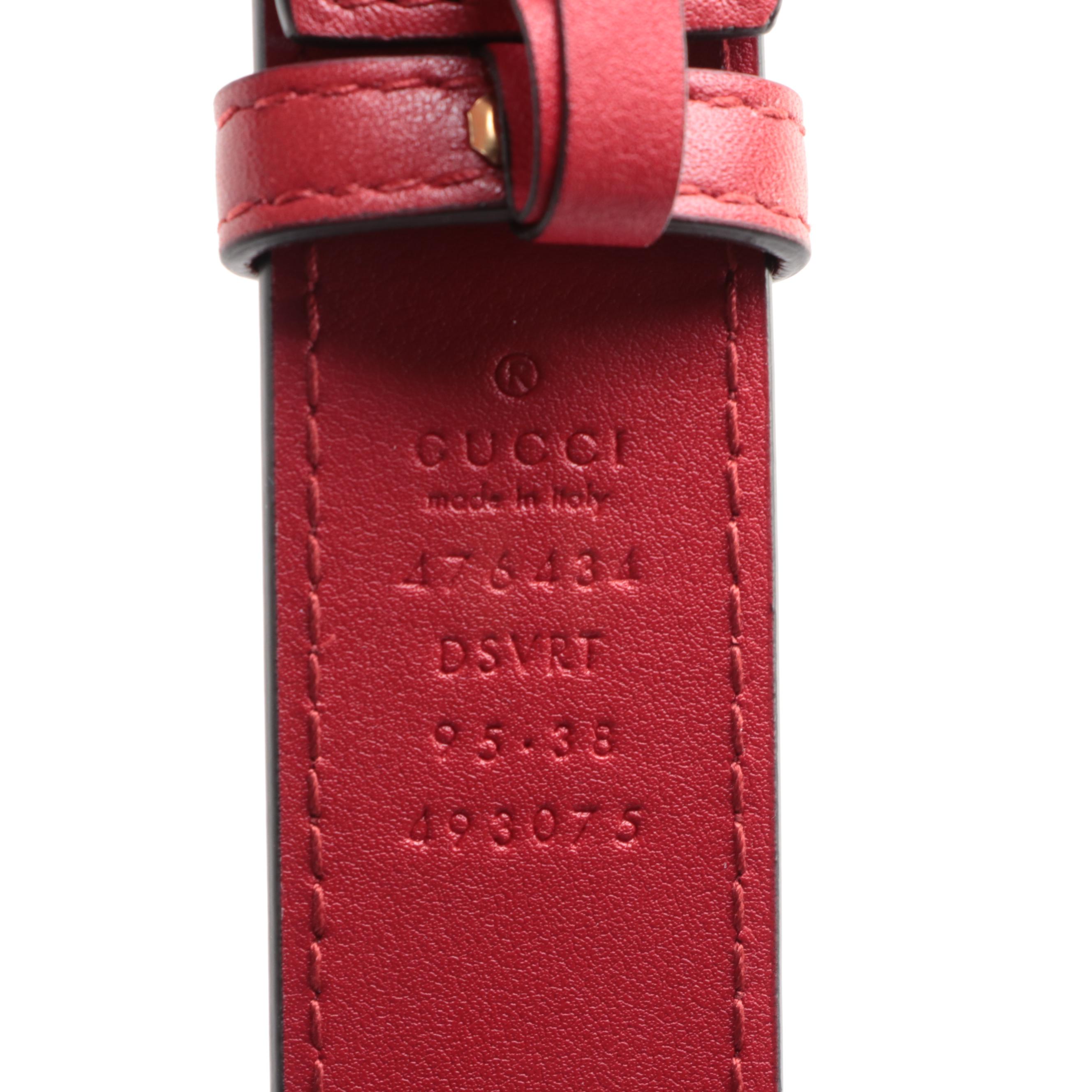 Gucci GG Marmont Belt Bag in Quilted Matelassé Red Leather