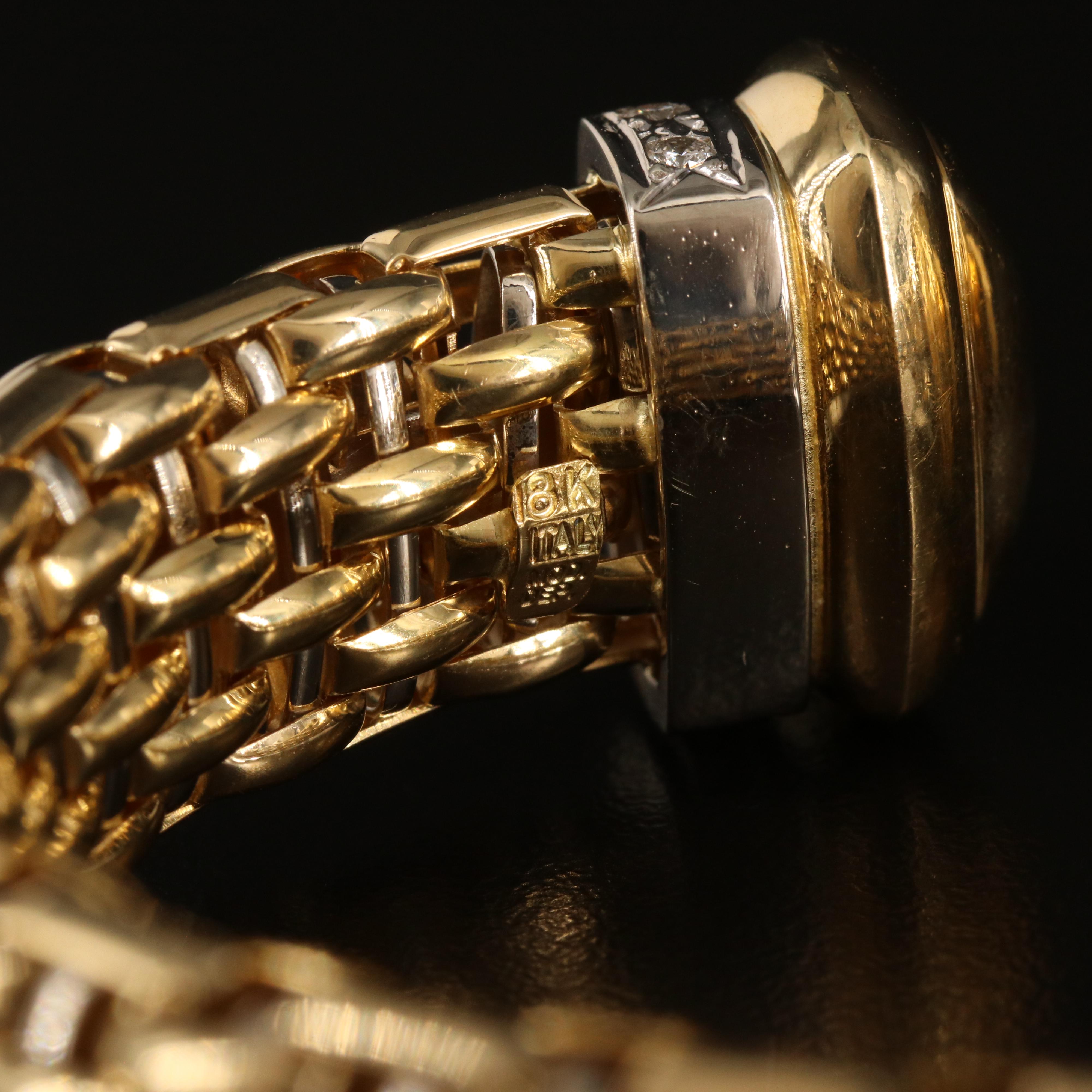 Italian 18K 0.54 CTW Diamond Basket Weave Cuff