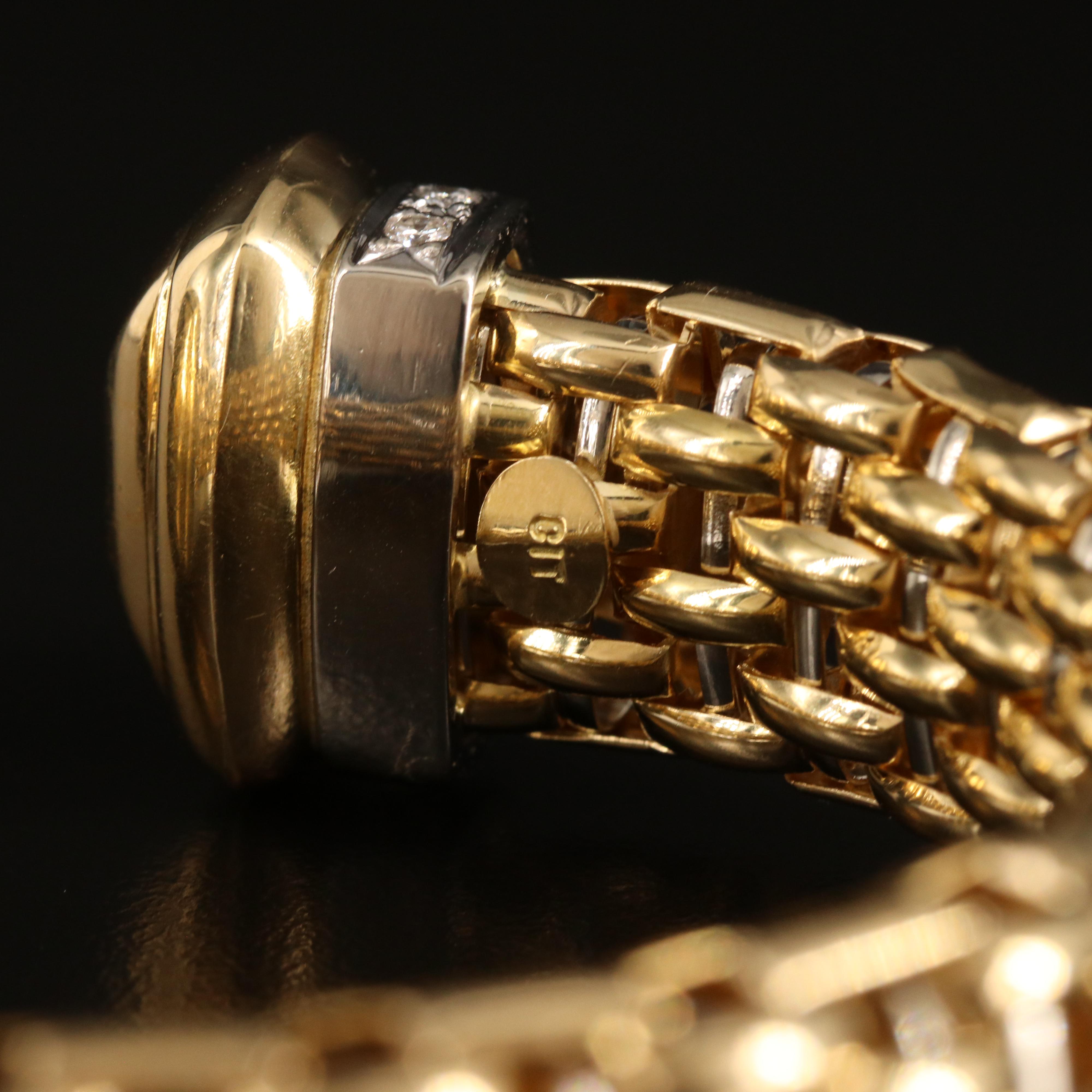 Italian 18K 0.54 CTW Diamond Basket Weave Cuff