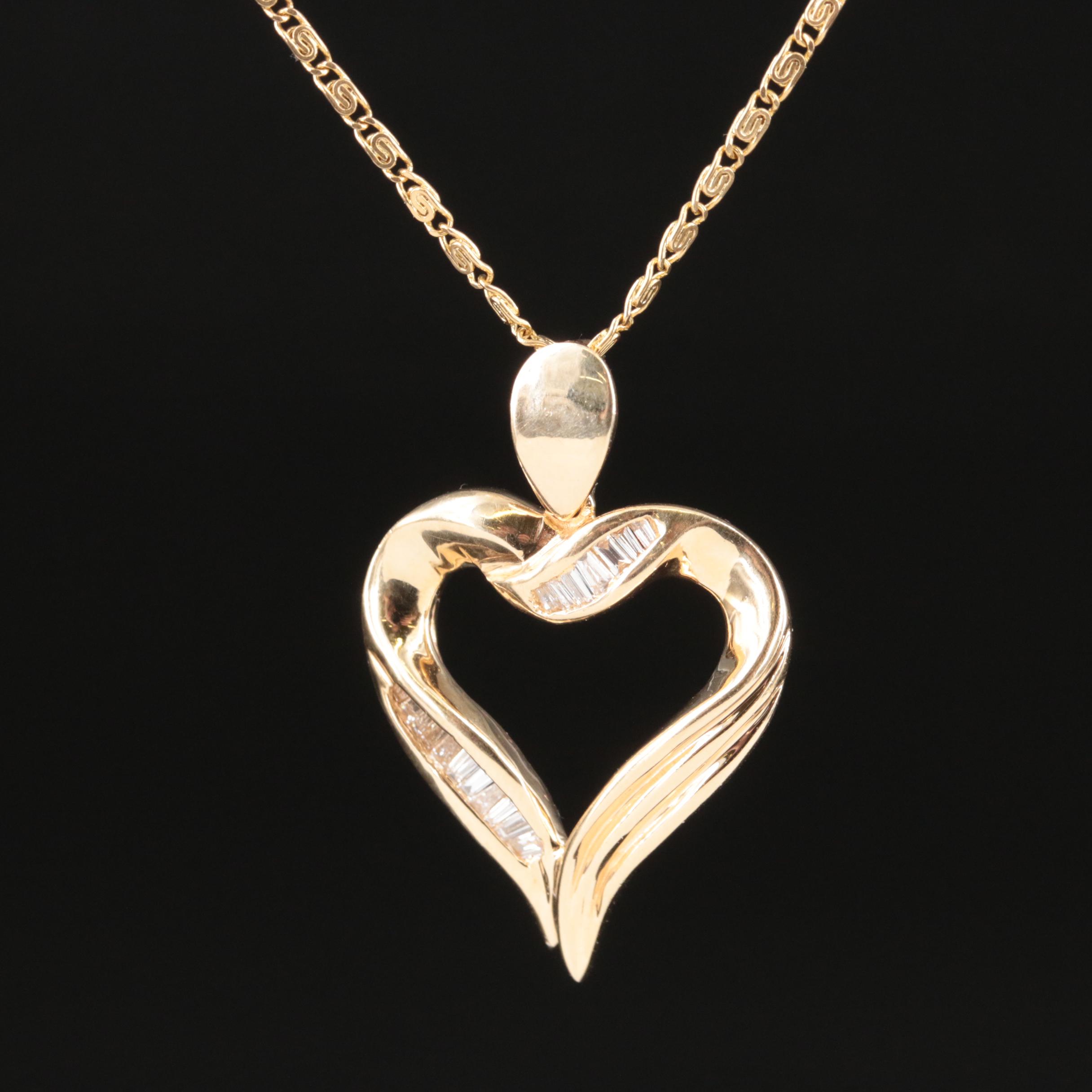 14K and 18K 0.24 CTW Diamond Heart Pendant Necklace