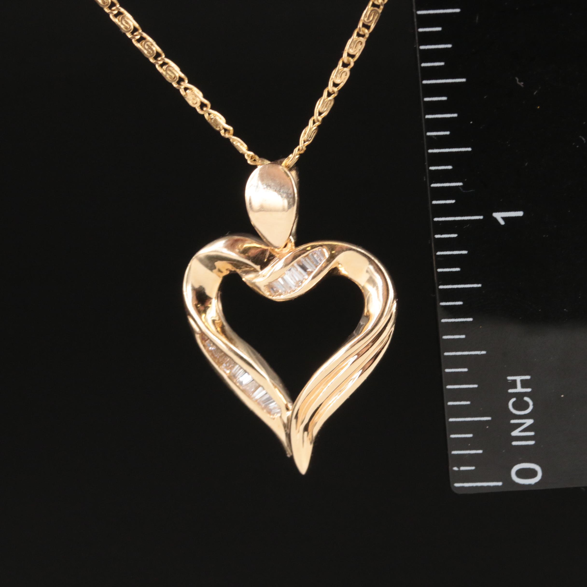 14K and 18K 0.24 CTW Diamond Heart Pendant Necklace
