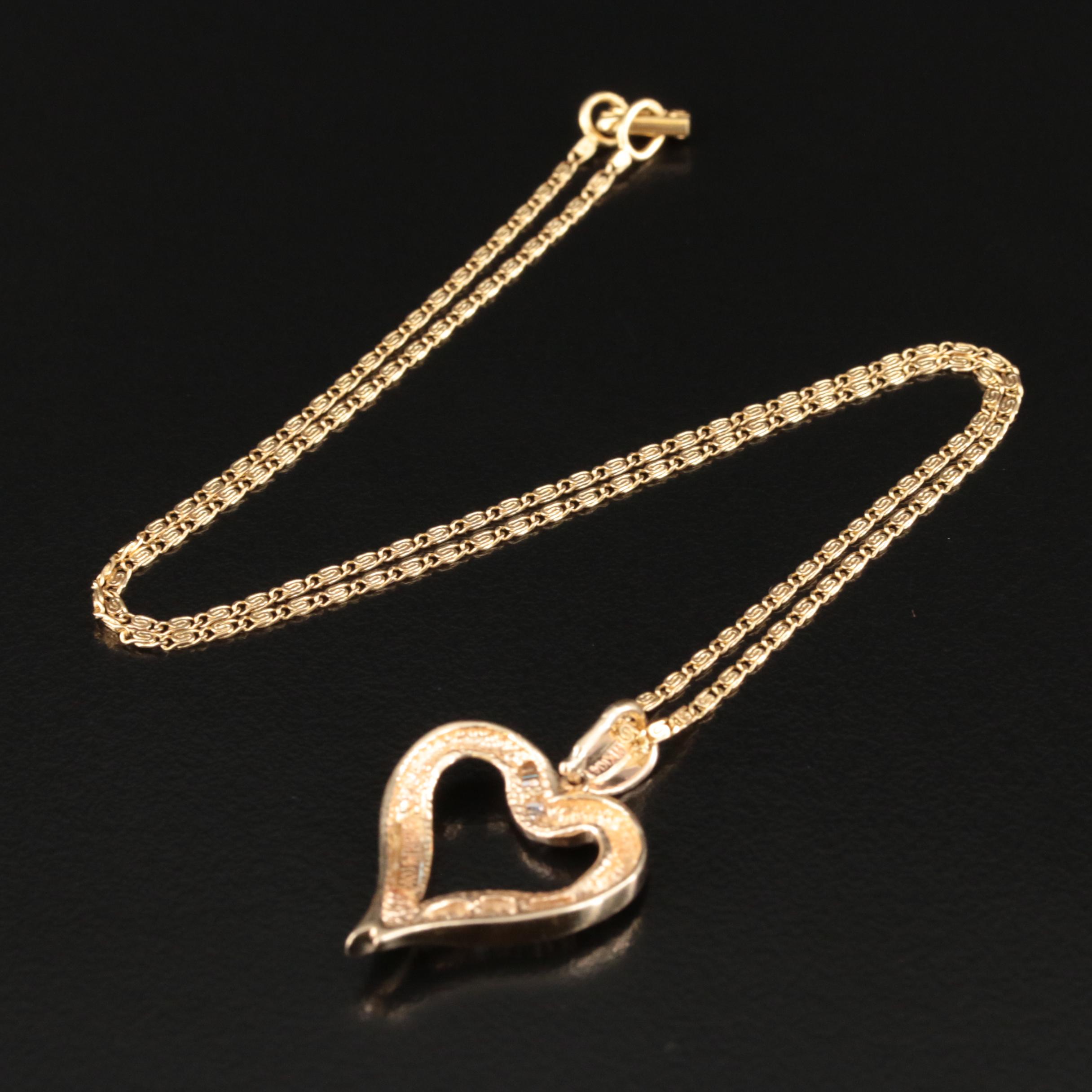 14K and 18K 0.24 CTW Diamond Heart Pendant Necklace