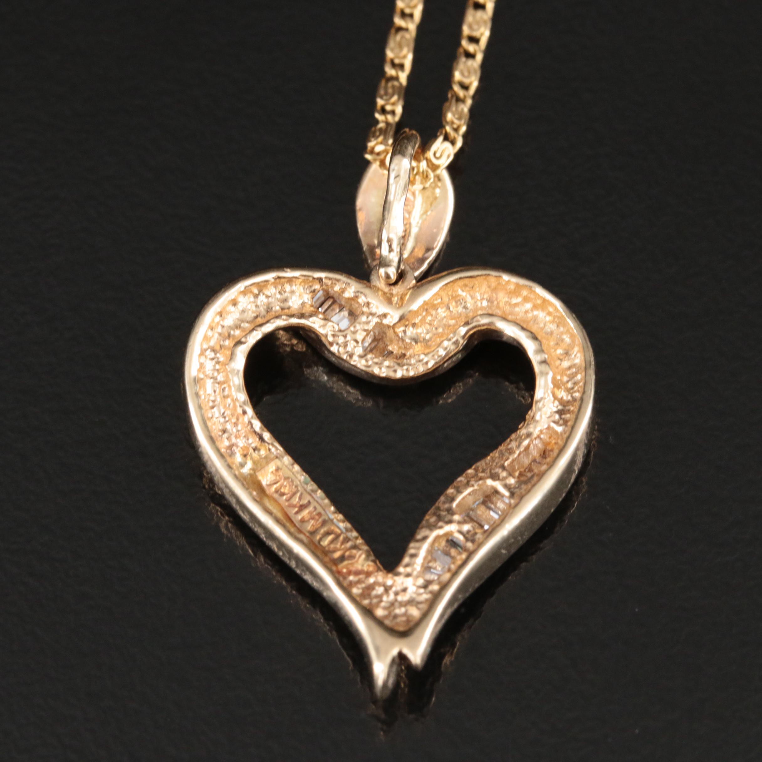 14K and 18K 0.24 CTW Diamond Heart Pendant Necklace