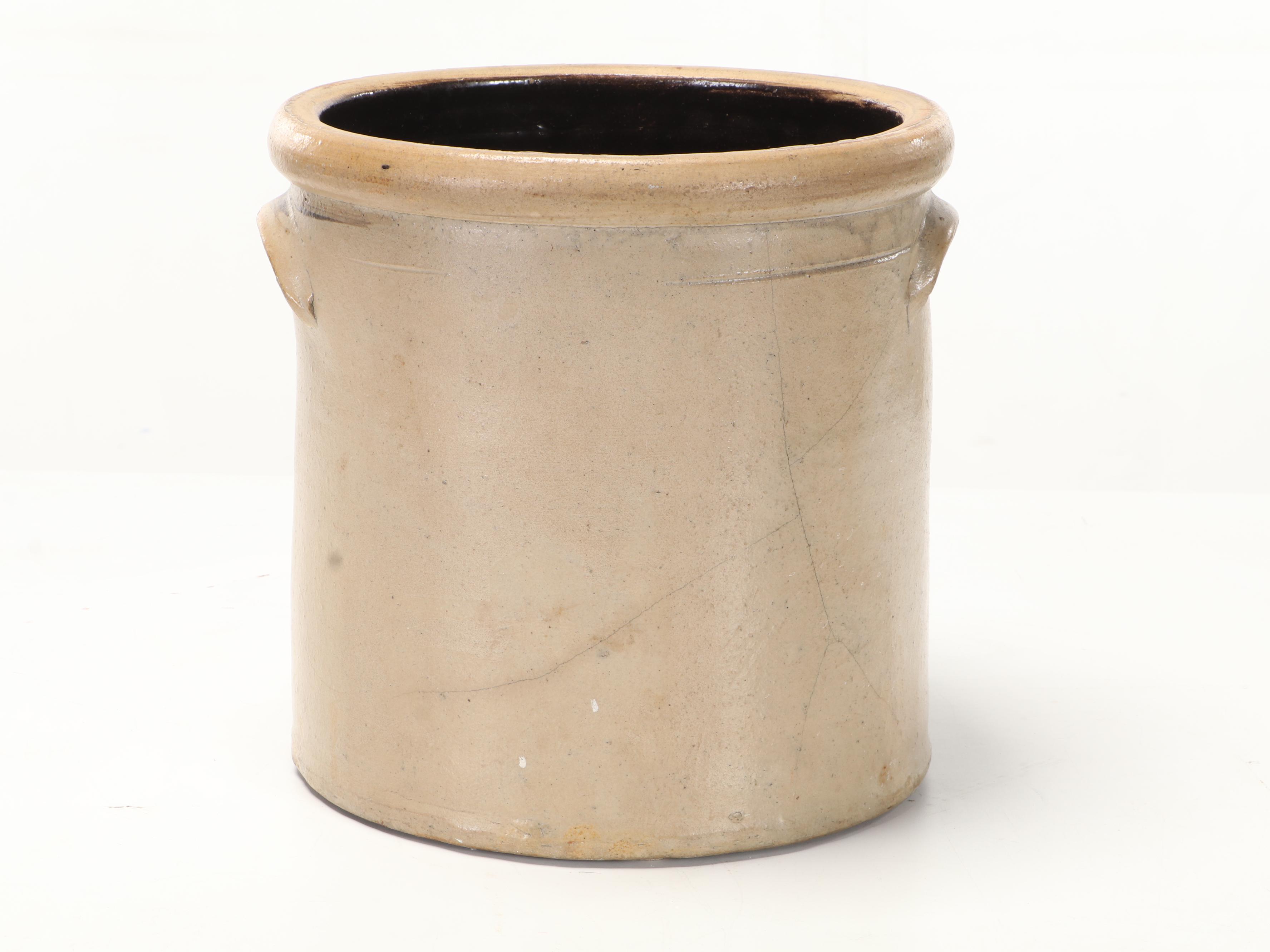 Elverson, Sherwood & Barker of Pennsylvania Salt Glazed Stoneware Crock