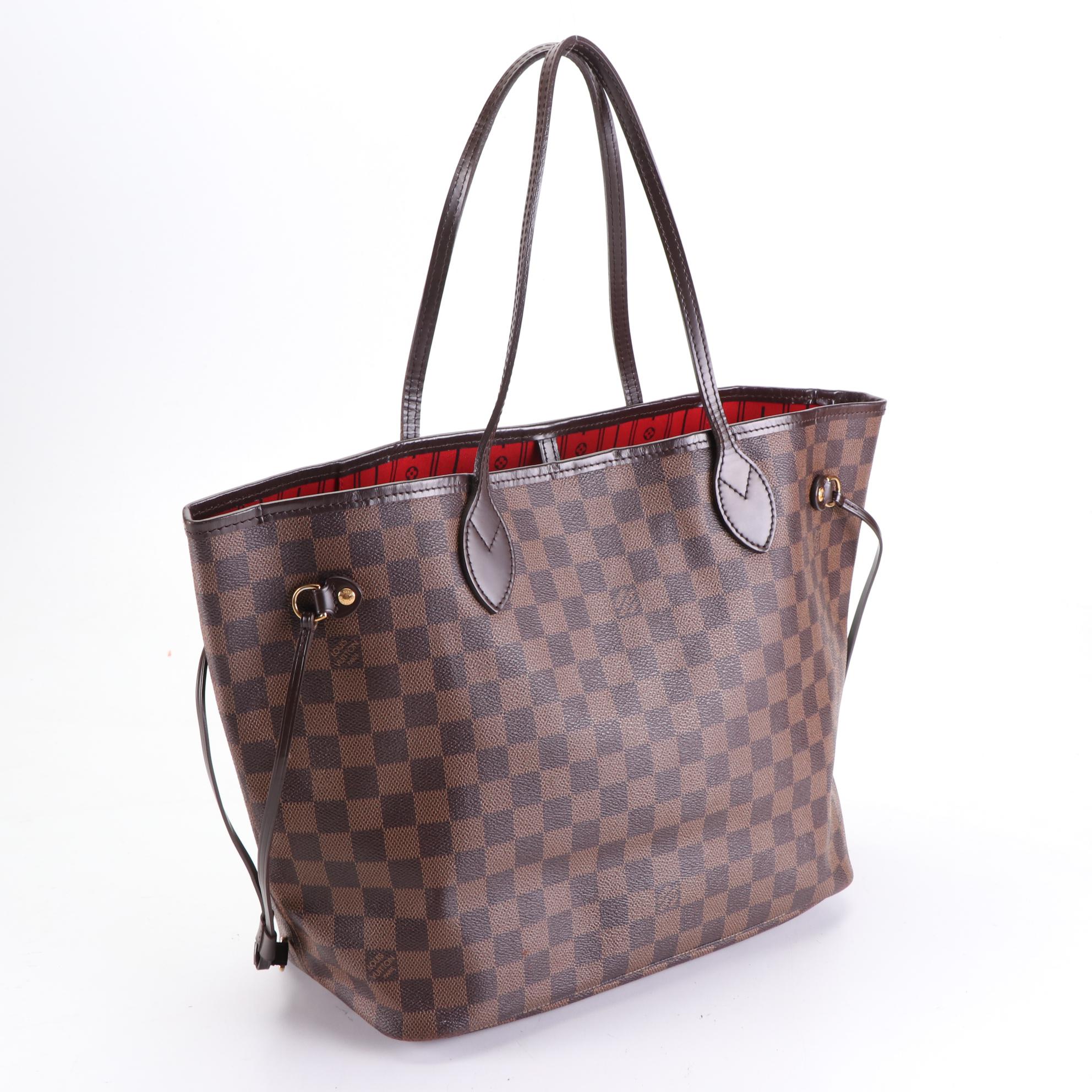 Louis Vuitton Neverfull MM Tote in Damier Ebene Canvas and Leather