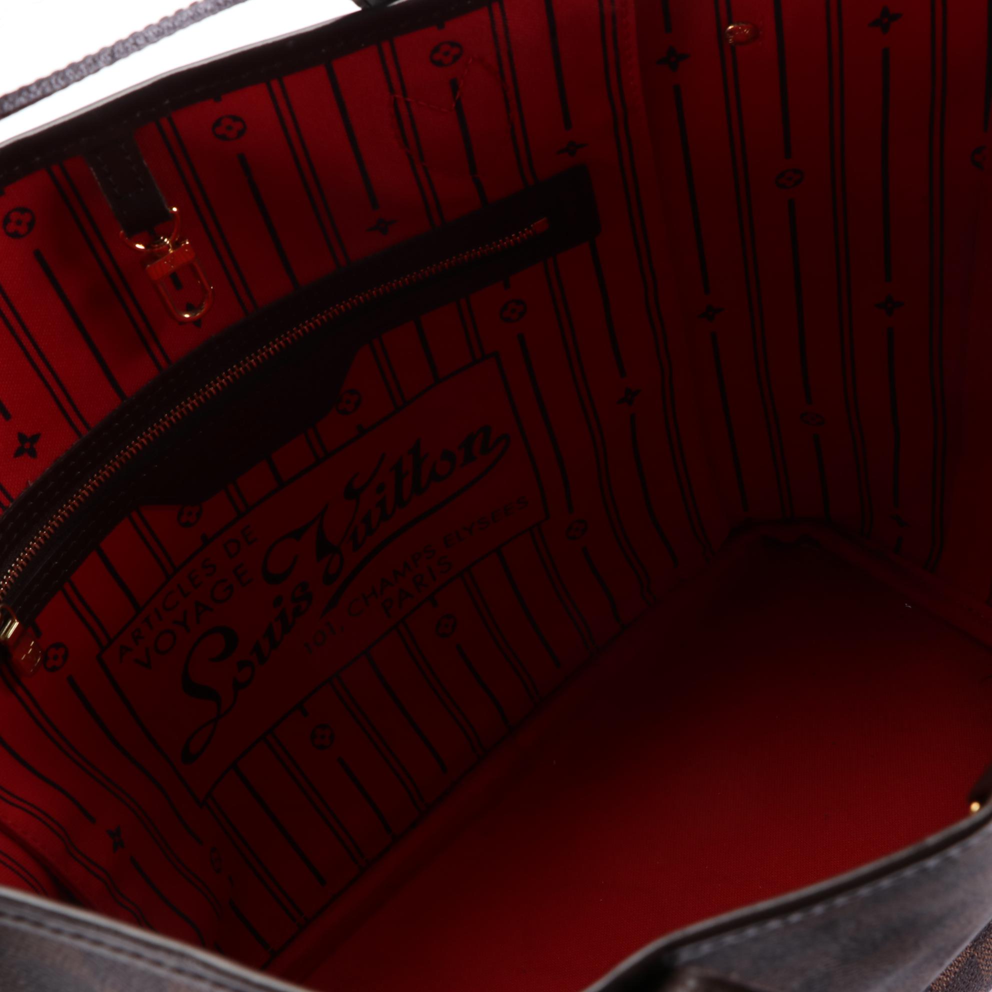 Louis Vuitton Neverfull MM Tote in Damier Ebene Canvas and Leather