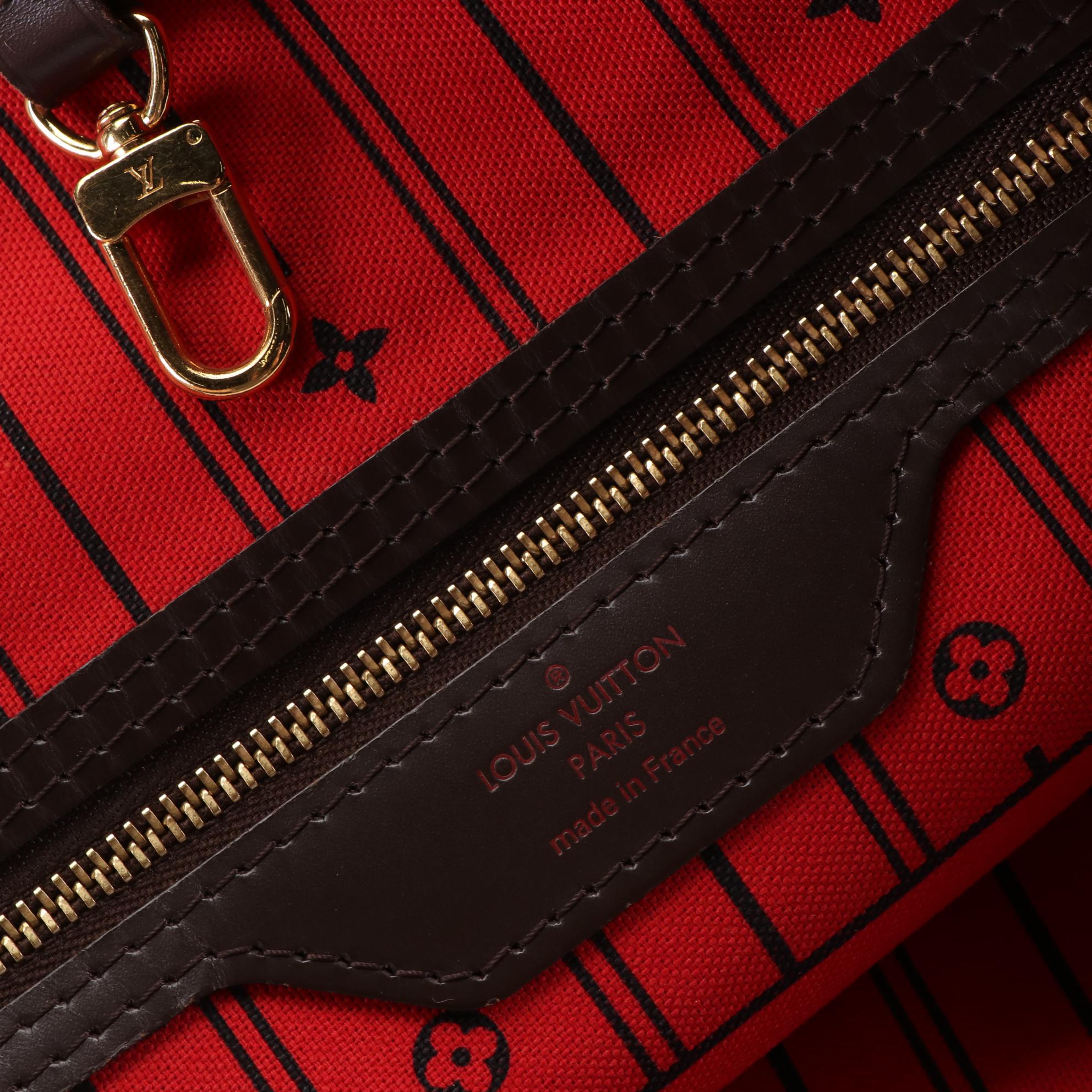 Louis Vuitton Neverfull MM Tote in Damier Ebene Canvas and Leather