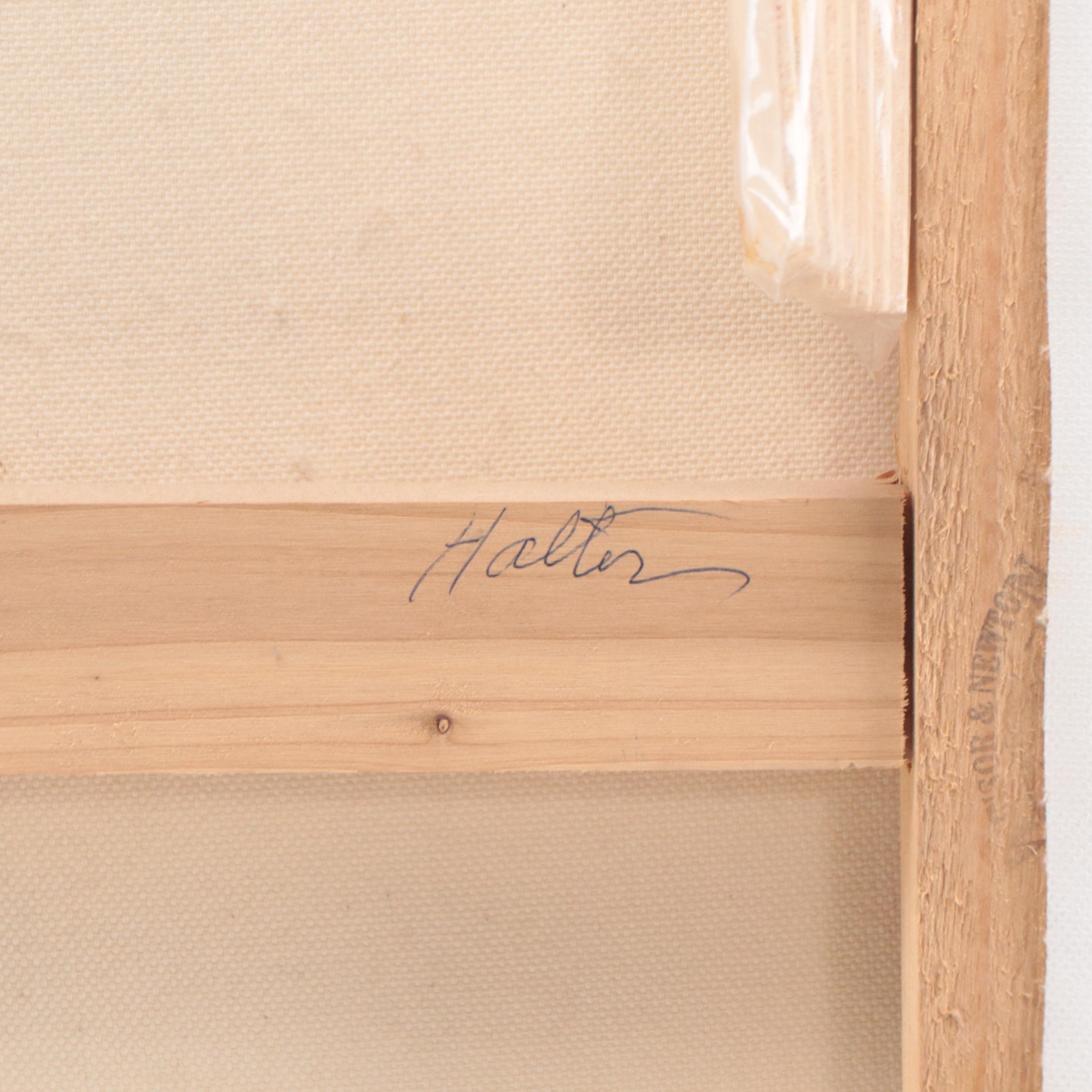 Katrina Halter Figurative Oil Painting of Seated Nude, Late 20th Century