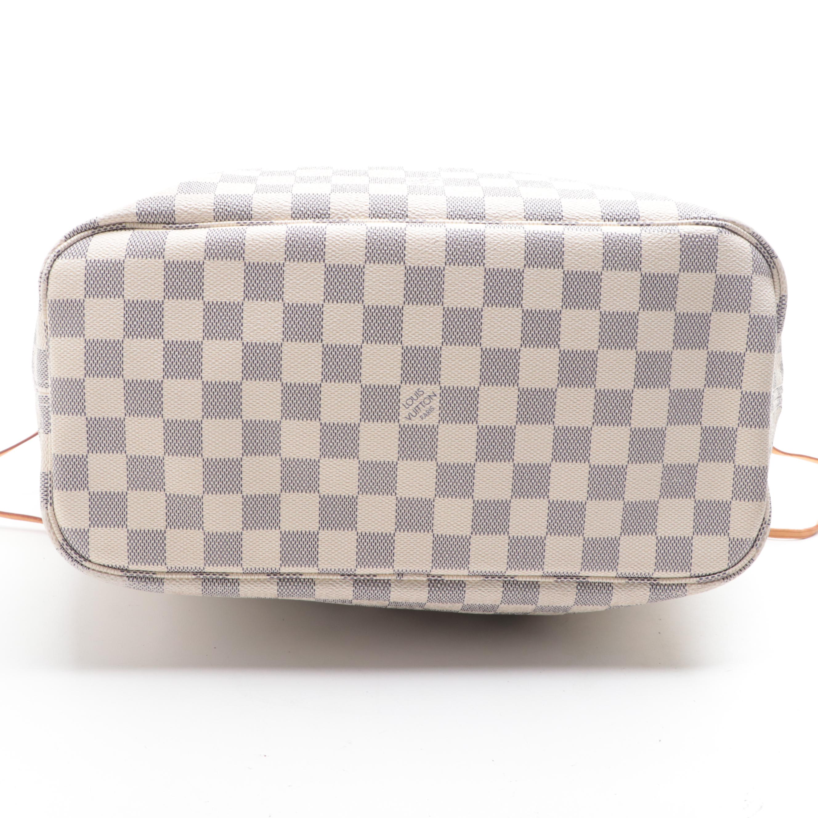 Louis Vuitton Neverfull MM in Damier Azur Canvas and Vachetta Leather