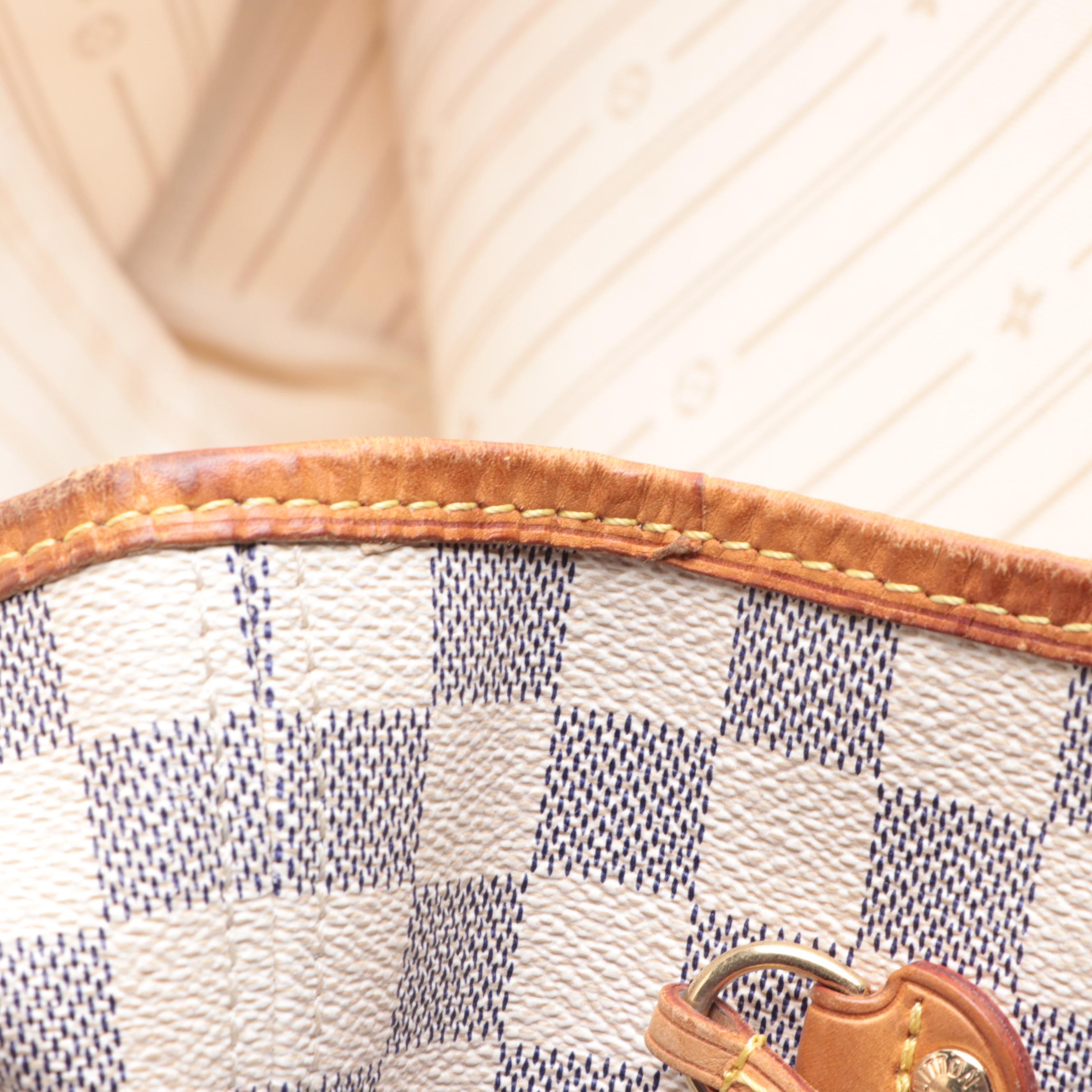 Louis Vuitton Neverfull MM in Damier Azur Canvas and Vachetta Leather