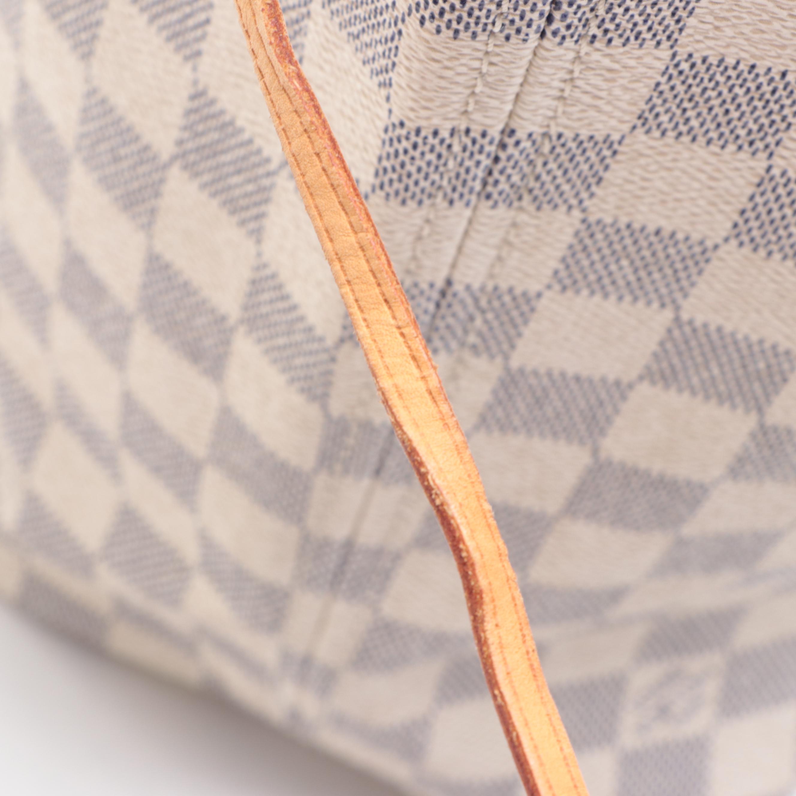 Louis Vuitton Neverfull MM in Damier Azur Canvas and Vachetta Leather