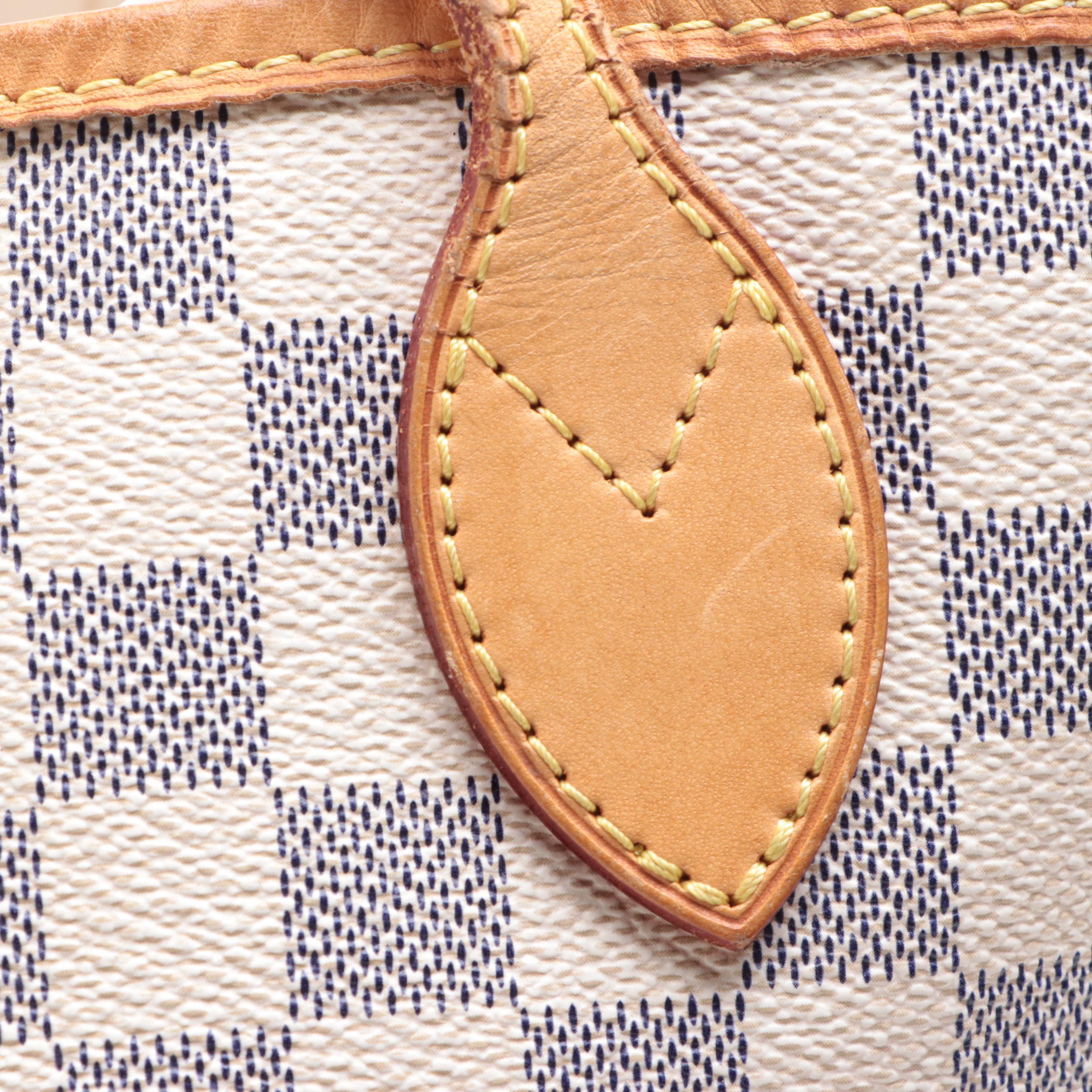 Louis Vuitton Neverfull MM in Damier Azur Canvas and Vachetta Leather