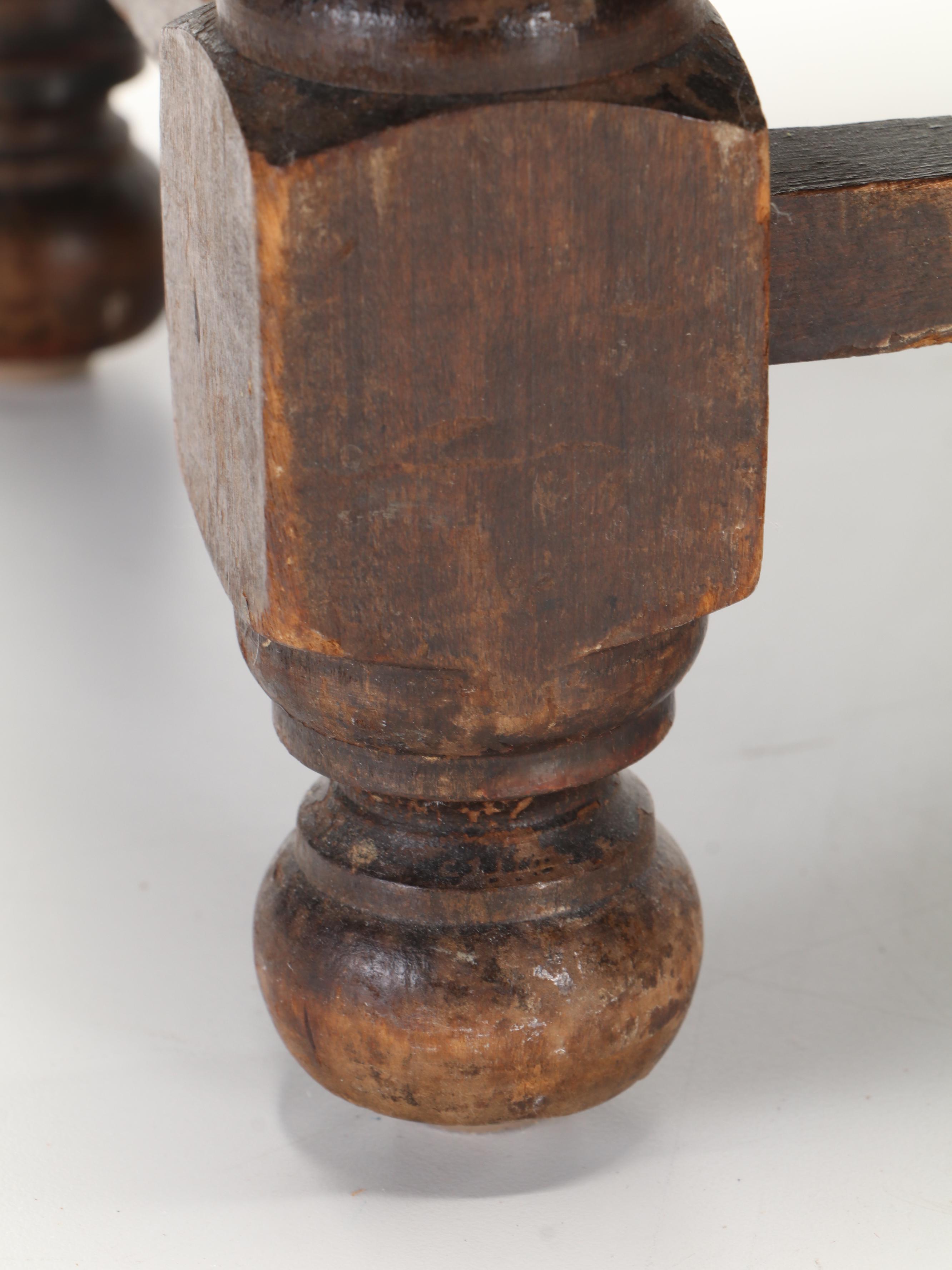 Three Floral Needlepoint Upholstered Wood Footstools, 20th Century