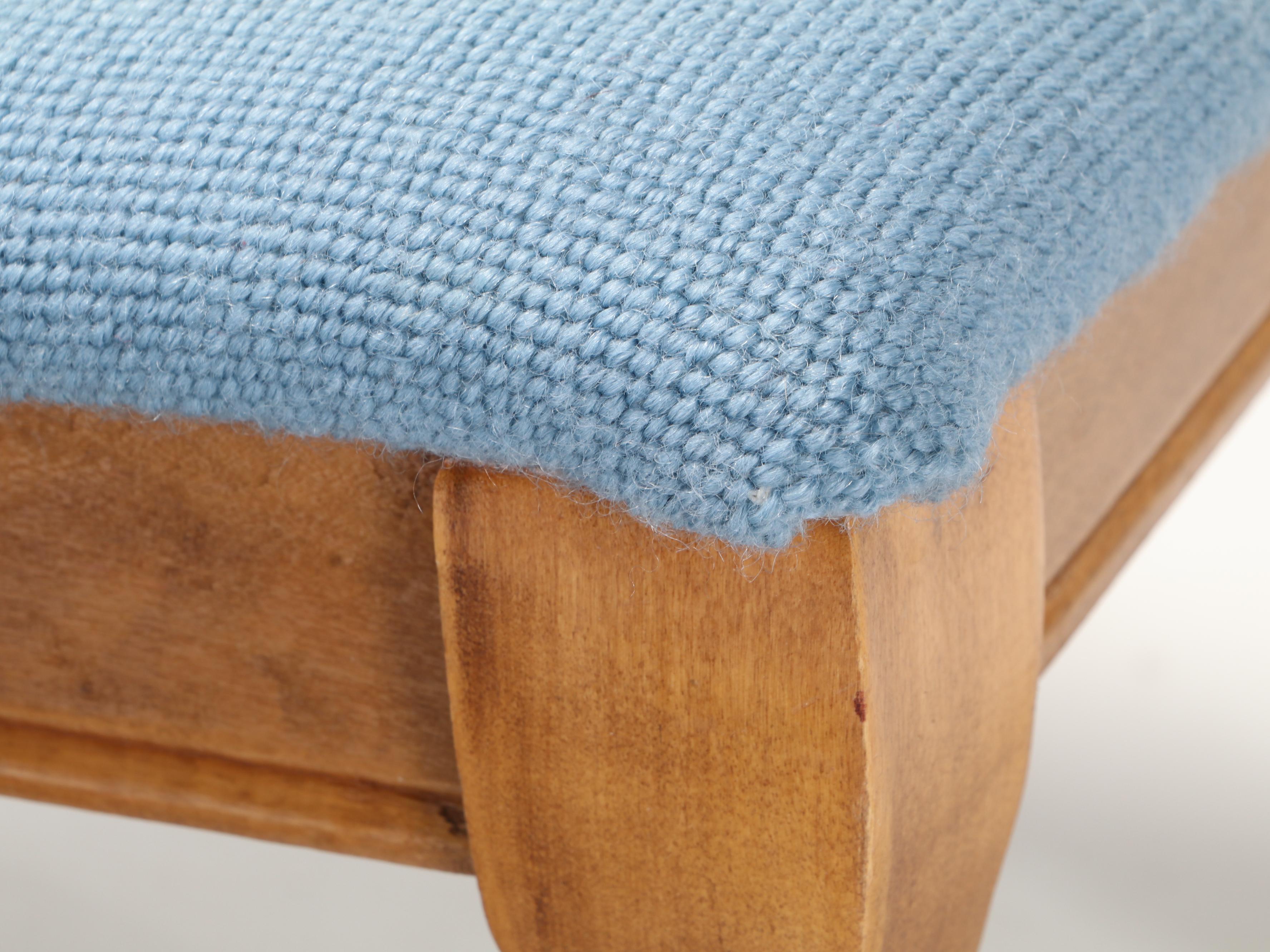 Three Floral Needlepoint Upholstered Wood Footstools, 20th Century