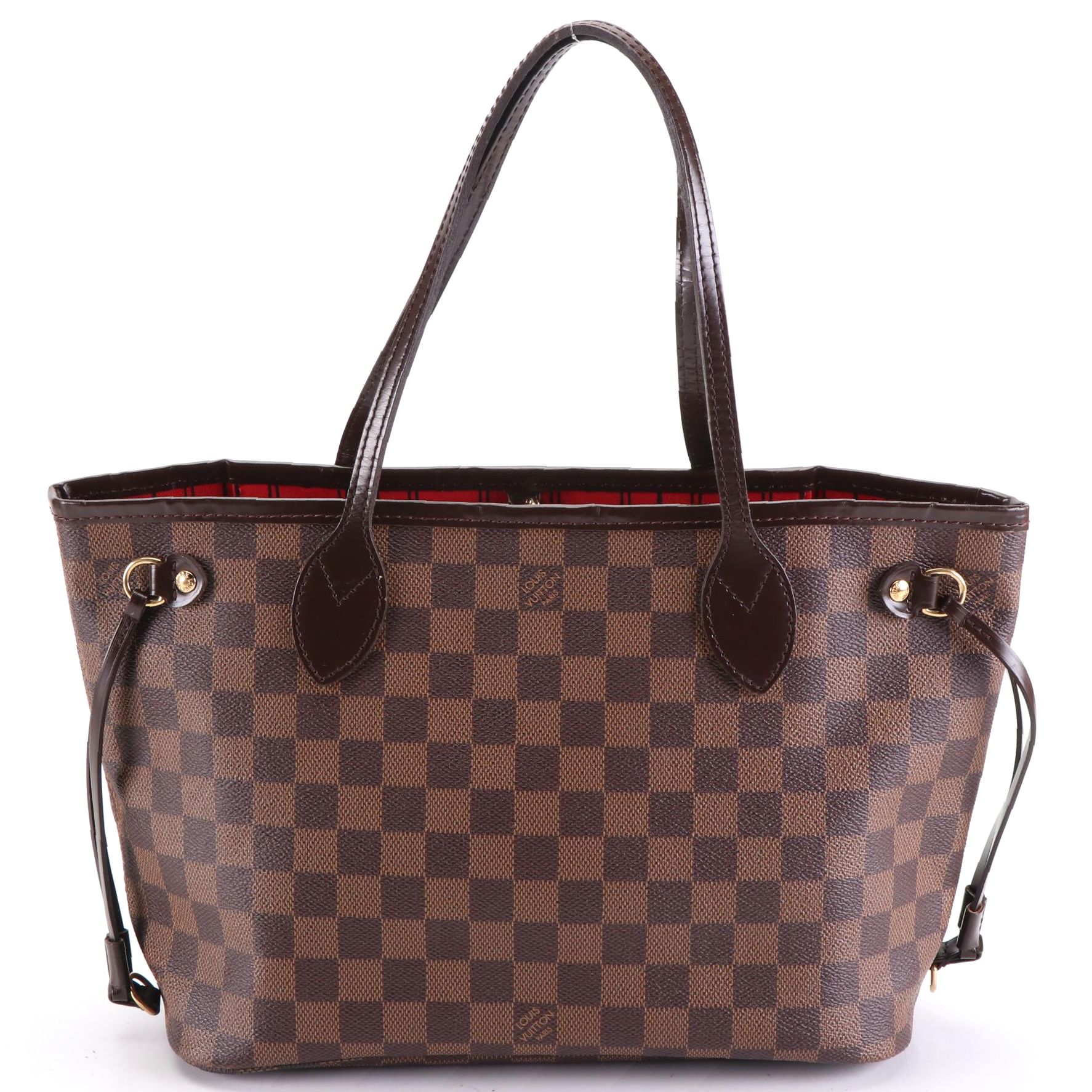 Louis Vuitton Neverfull PM Tote in Damier Ebene Canvas and Leather