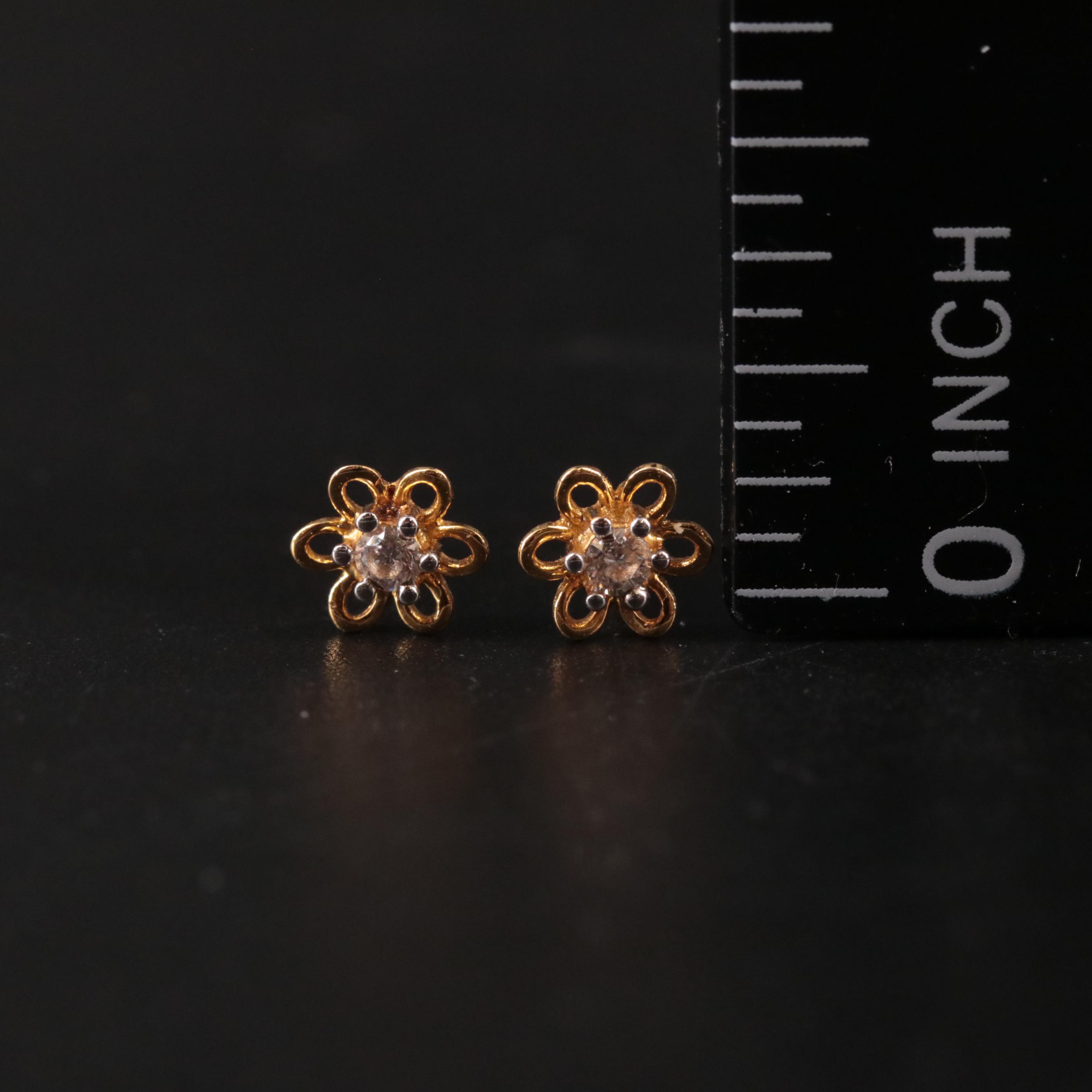 10K Cubic Zirconia Stud Earrings