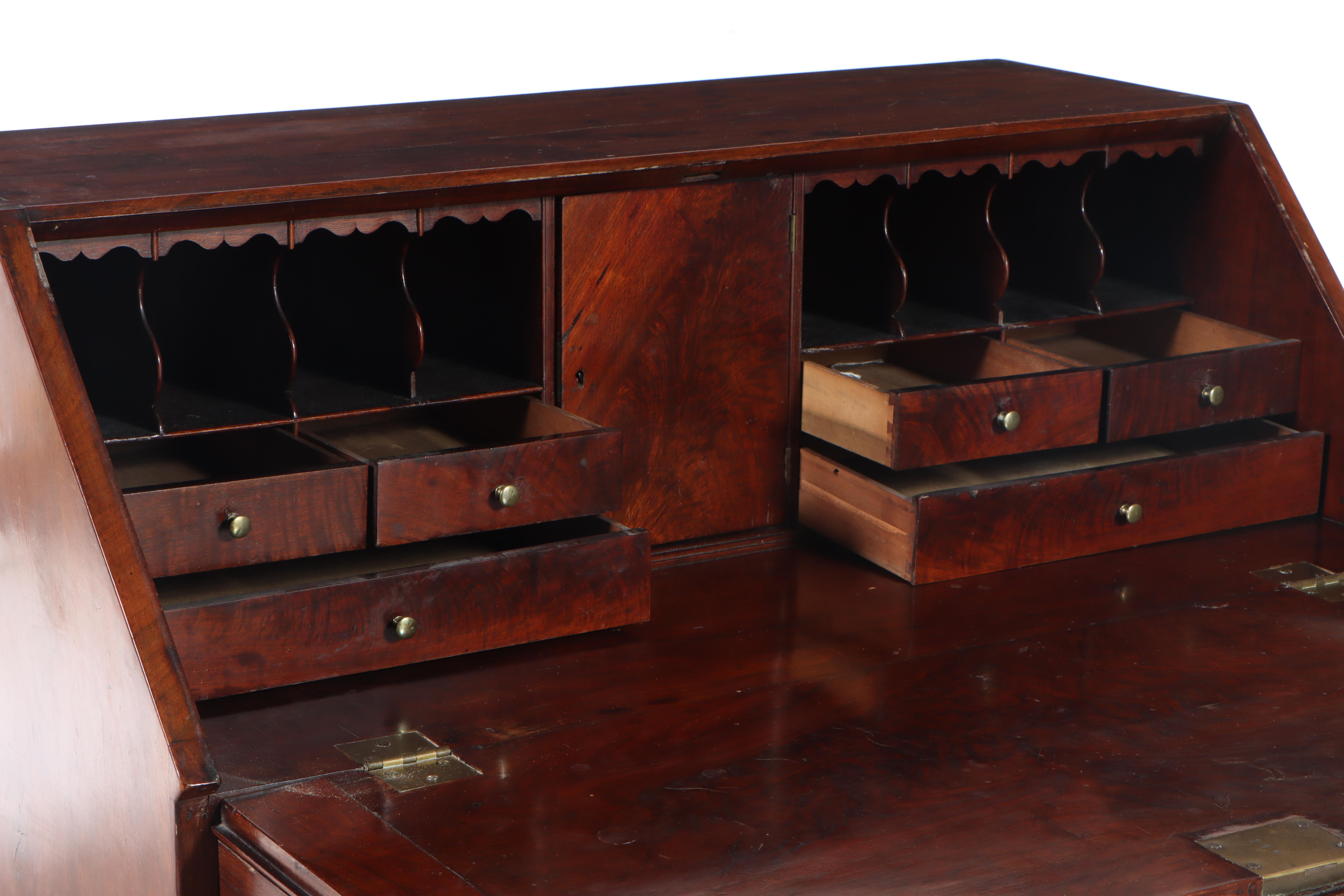 American Chippendale Mahogany Slant-Front Desk, Late 18th Century