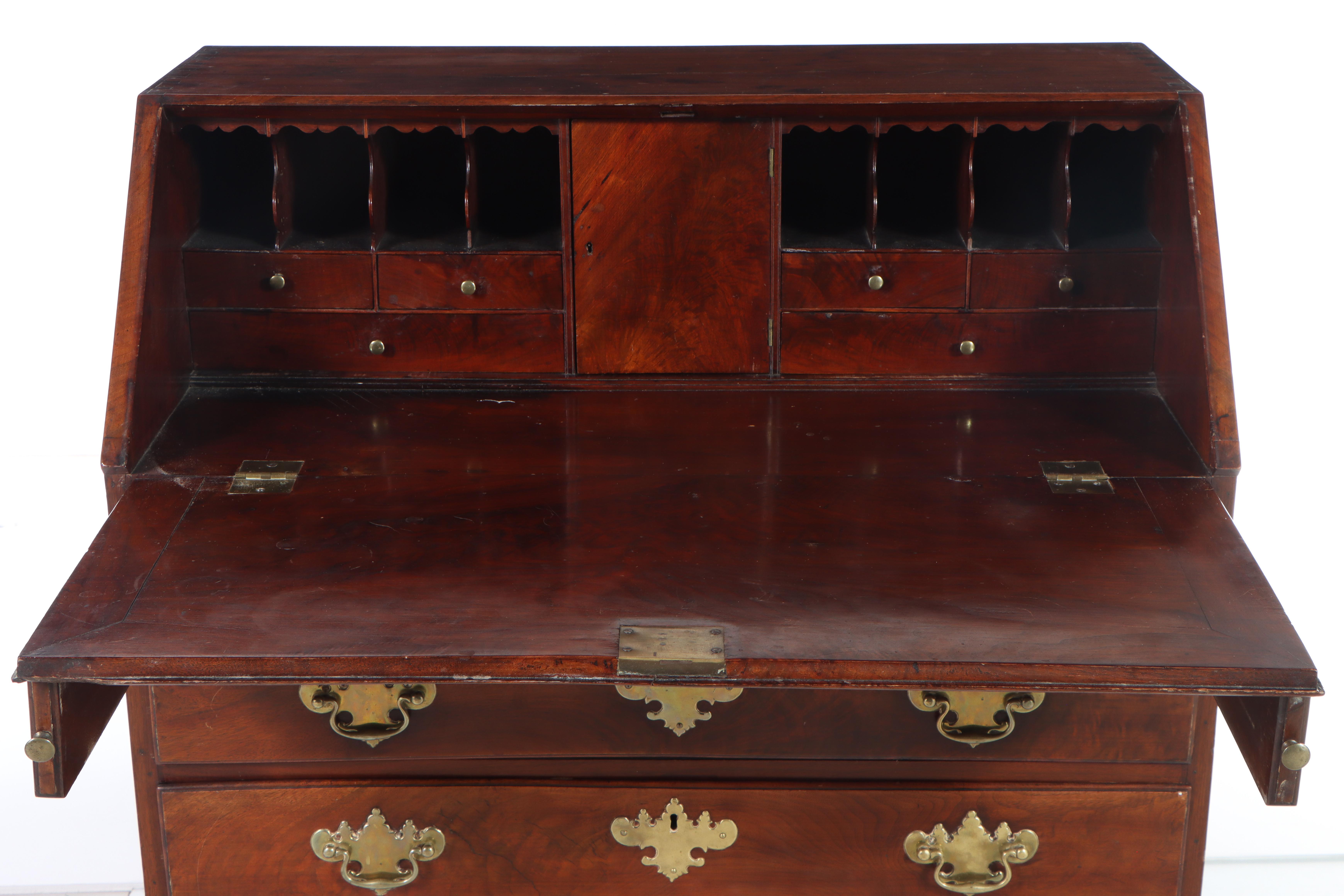 American Chippendale Mahogany Slant-Front Desk, Late 18th Century