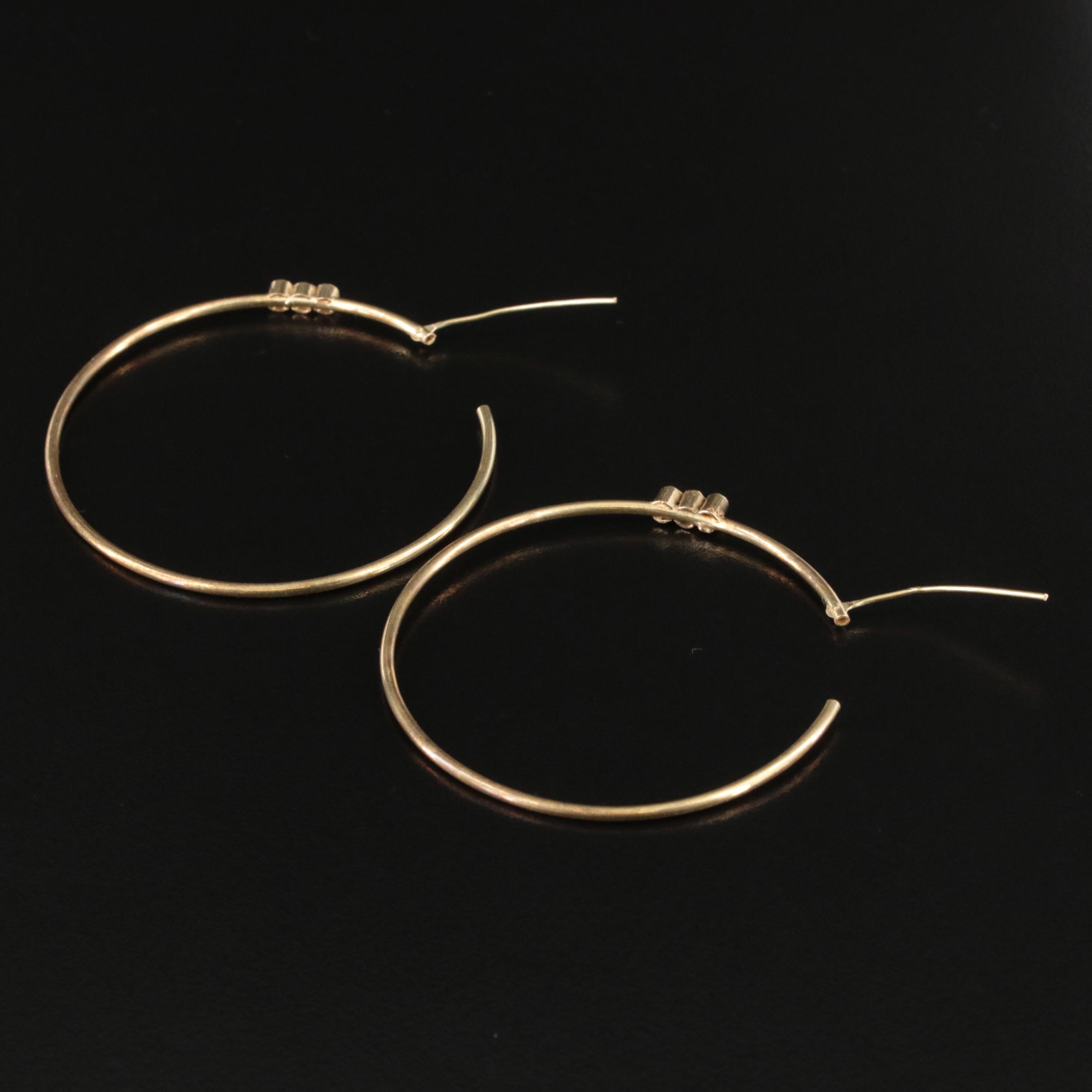 14K Cubic Zirconia Hoop Earrings