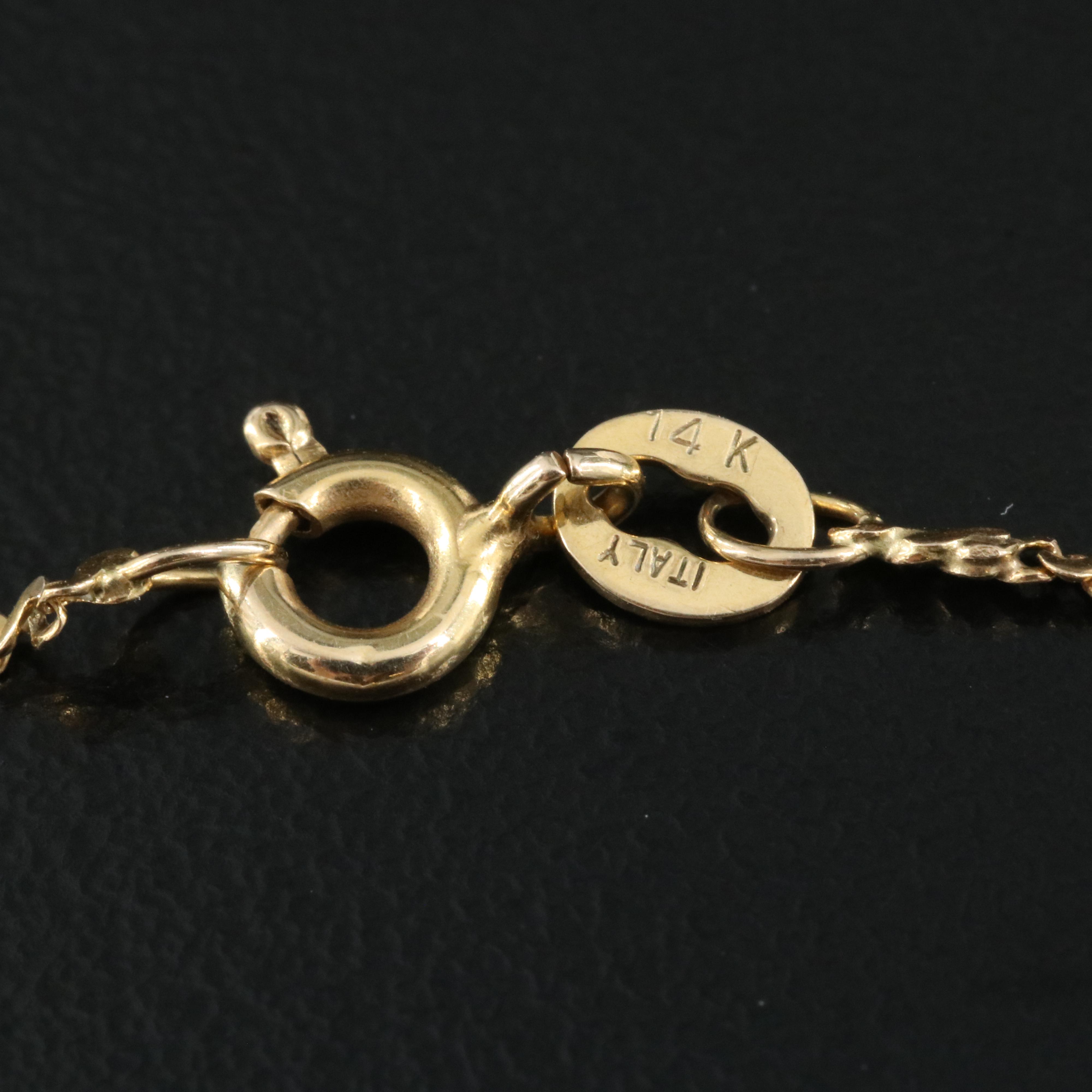 14K Opal and Diamond Pendant on Italian S Link Necklace