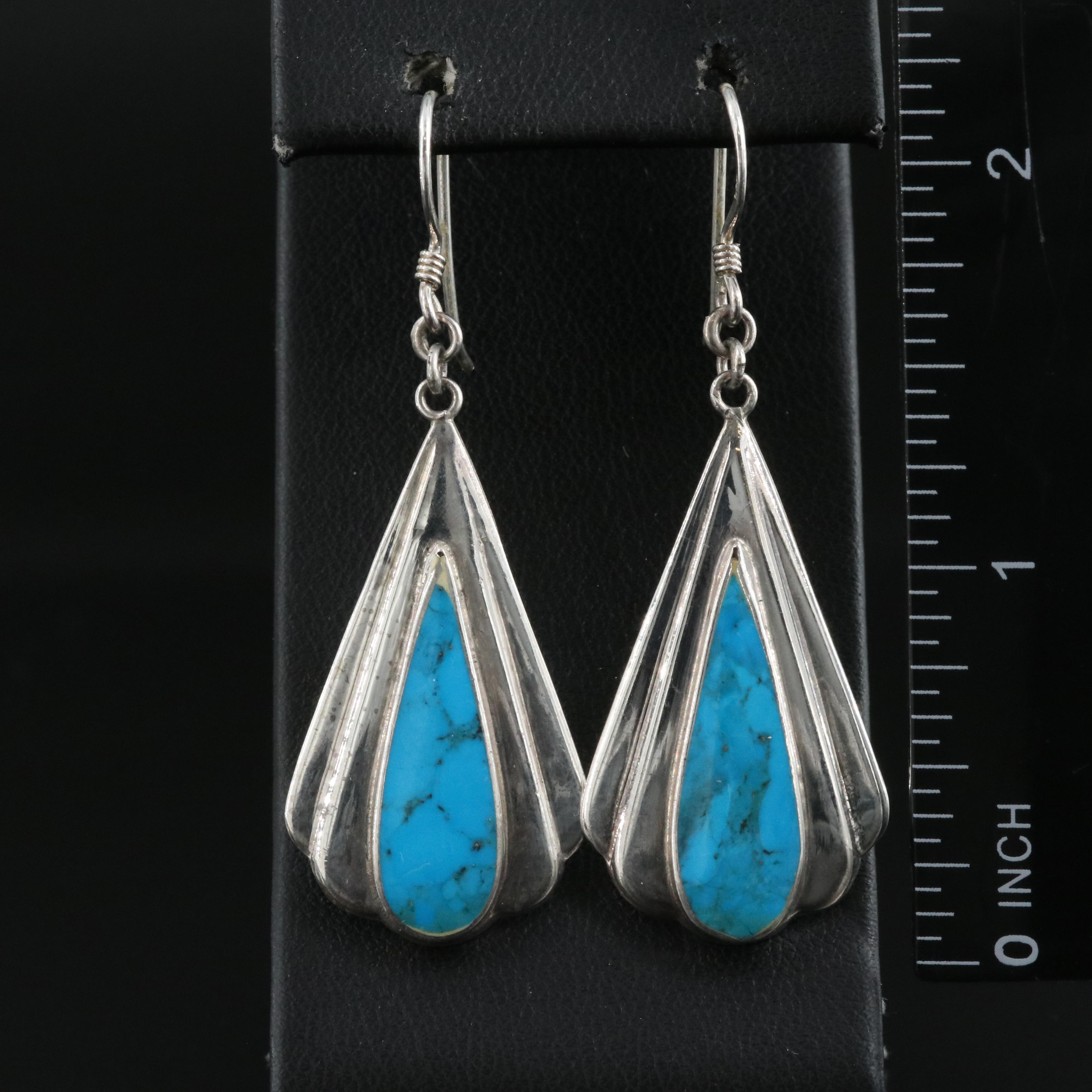 Sterling Turquoise Pendulum Earrings