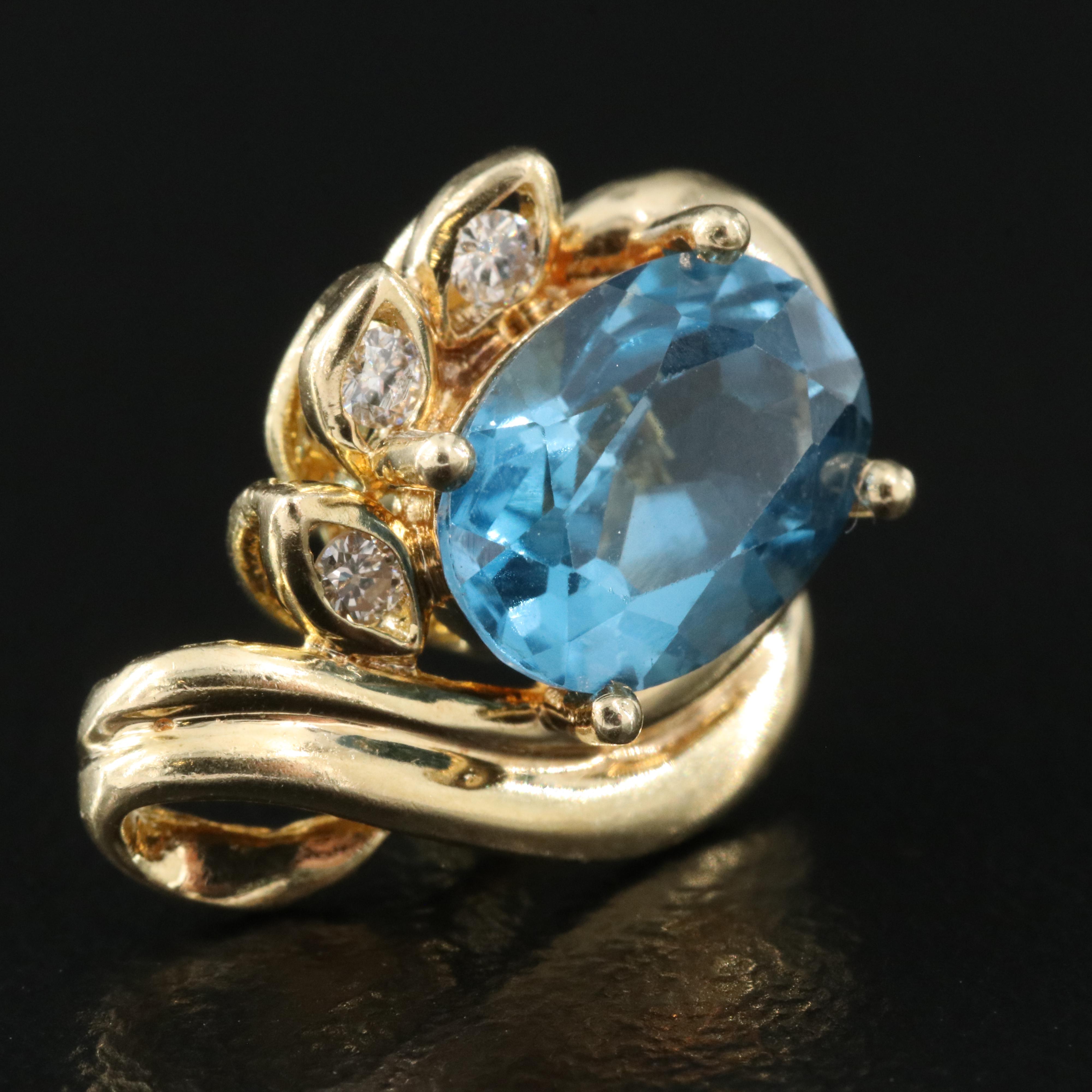 14K Topaz and Diamond Earrings