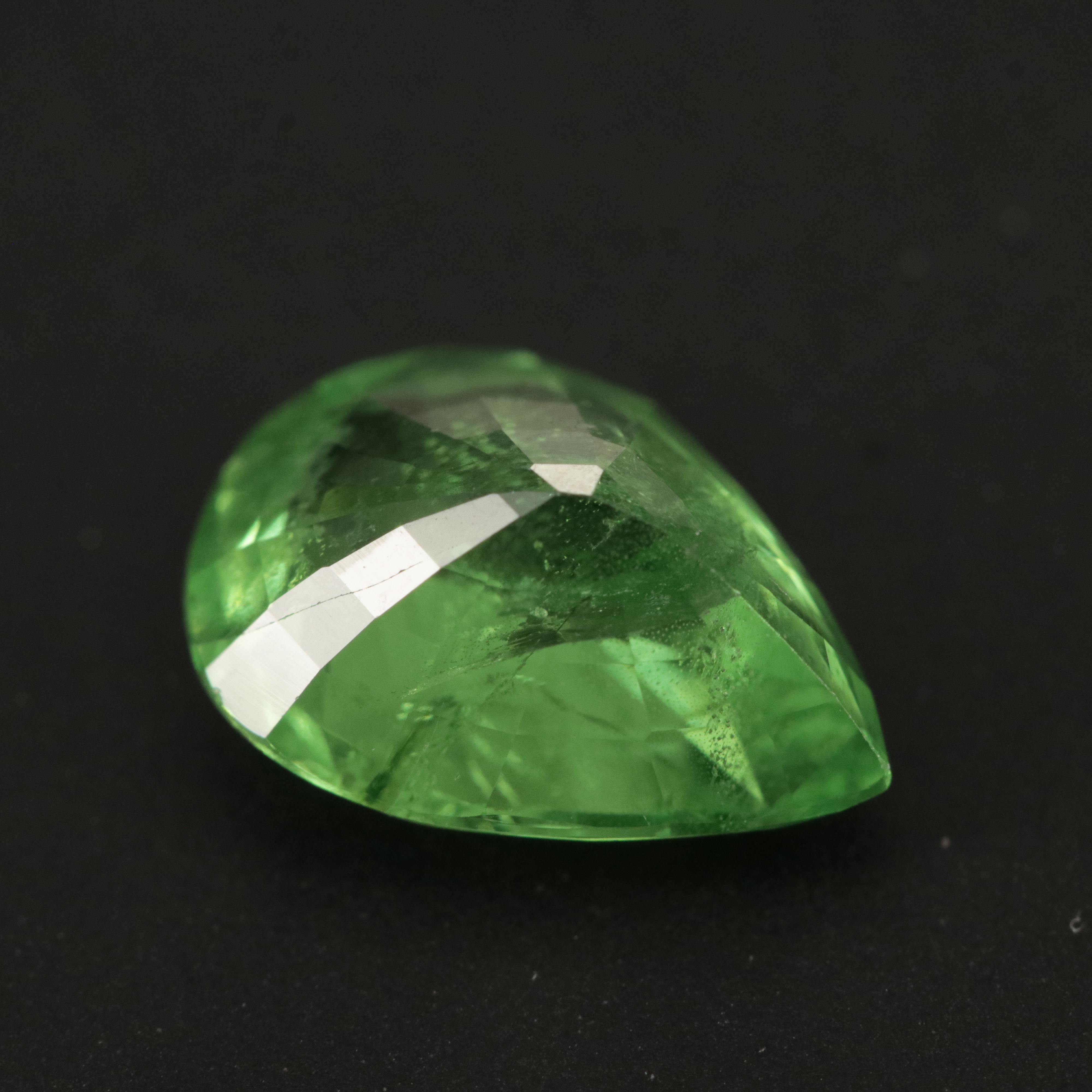 Loose 2.53 CT Pear Faceted Tsavorite