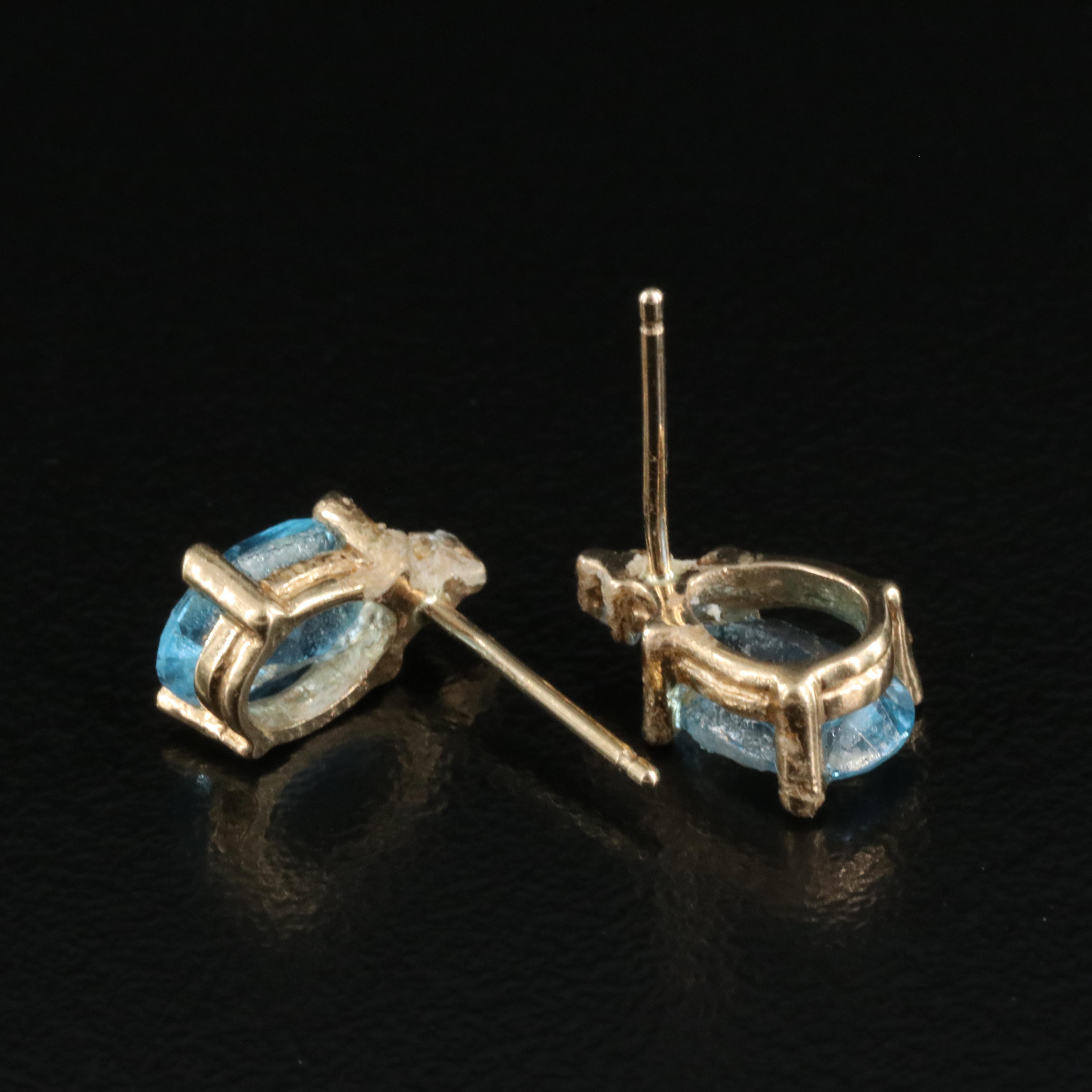 14K Topaz and Diamond Earrings
