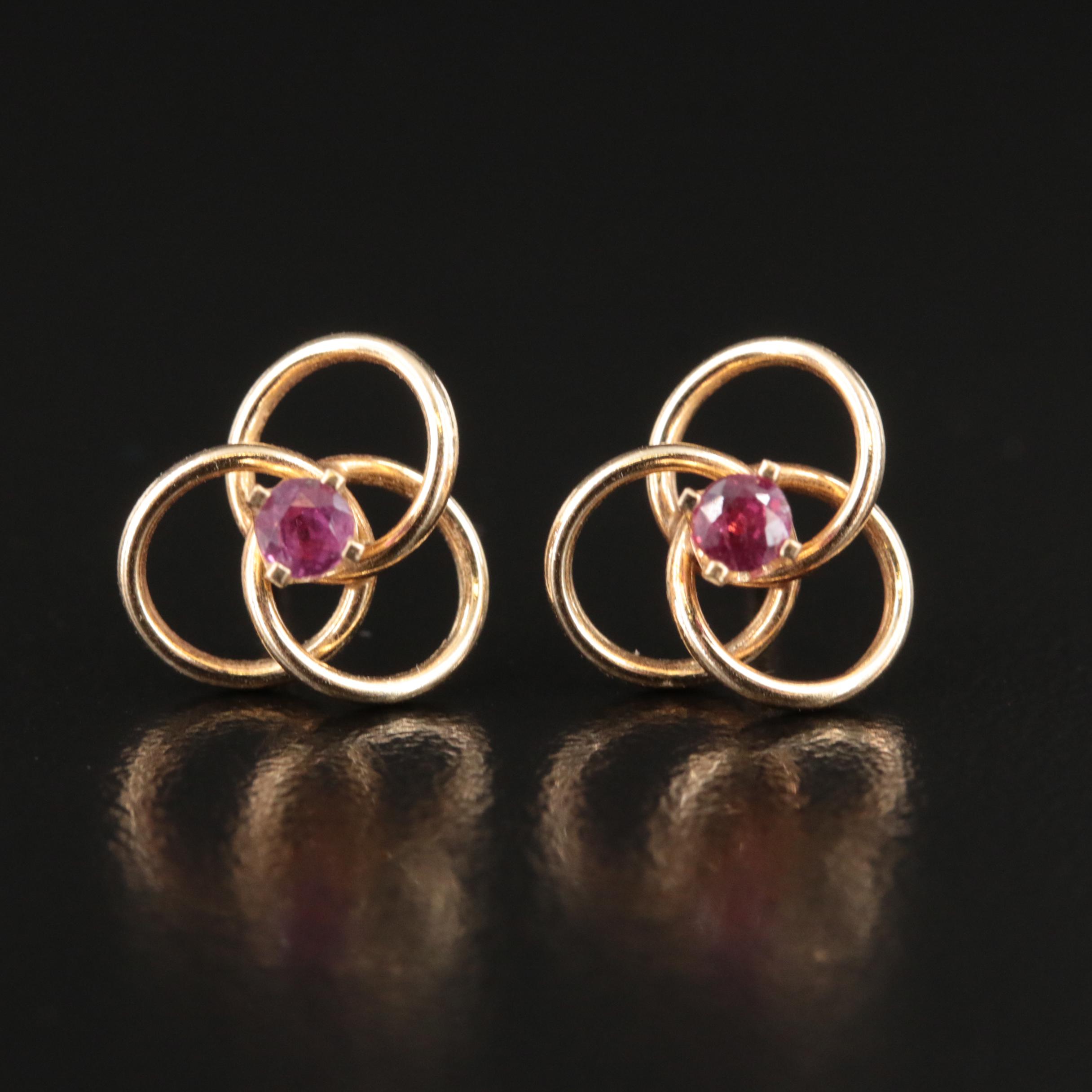 14K Ruby Earrings