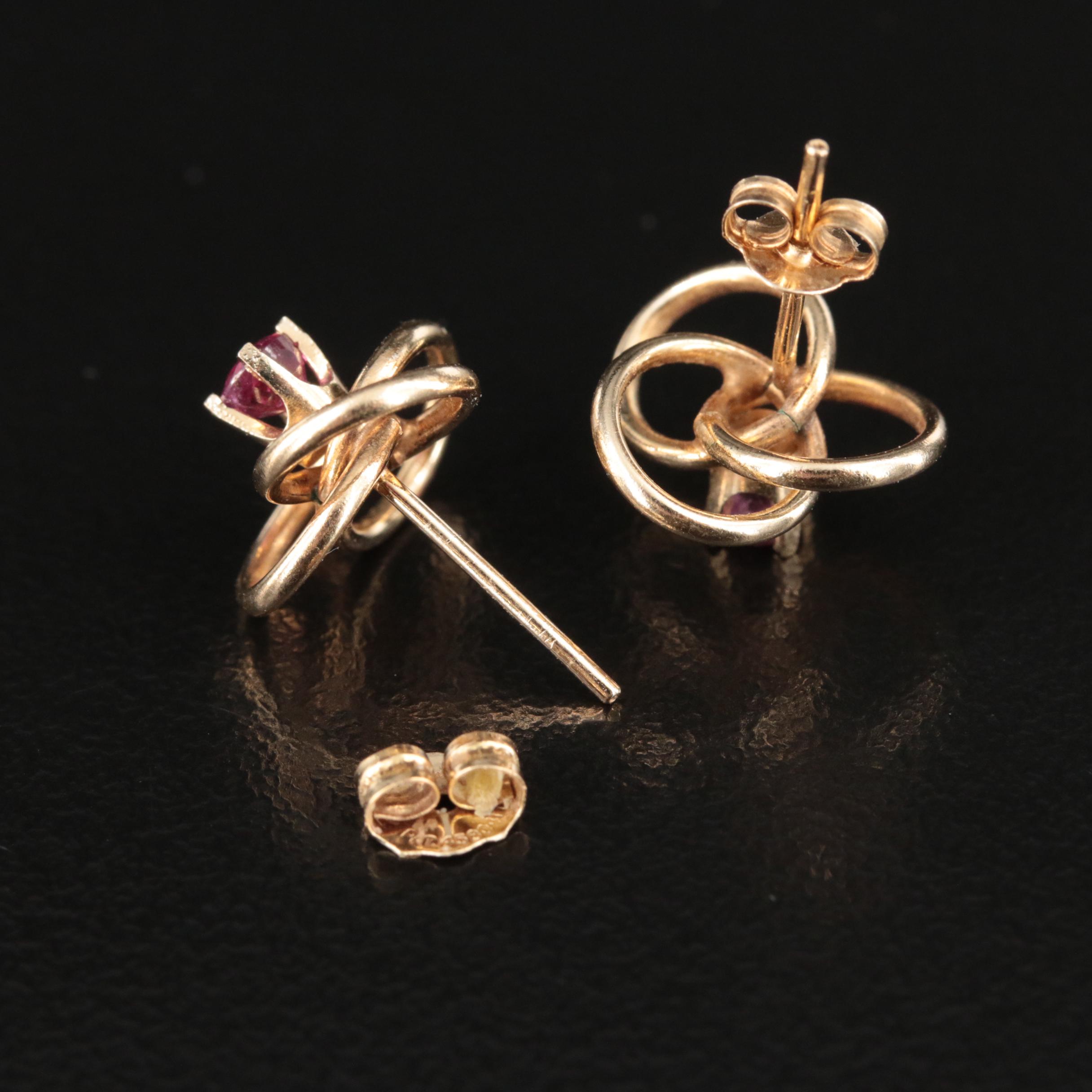 14K Ruby Earrings