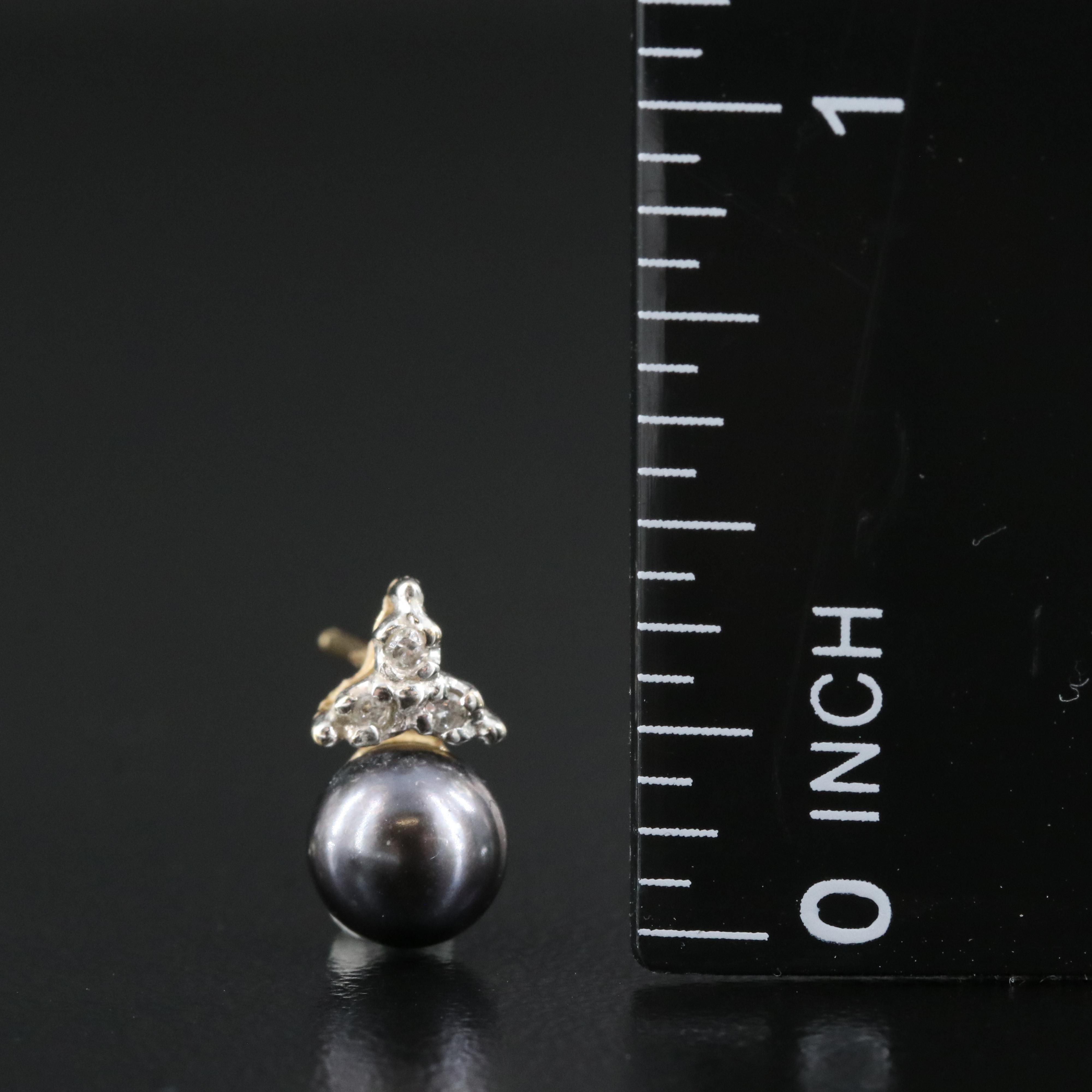 14K Pearl and Diamond Earrings
