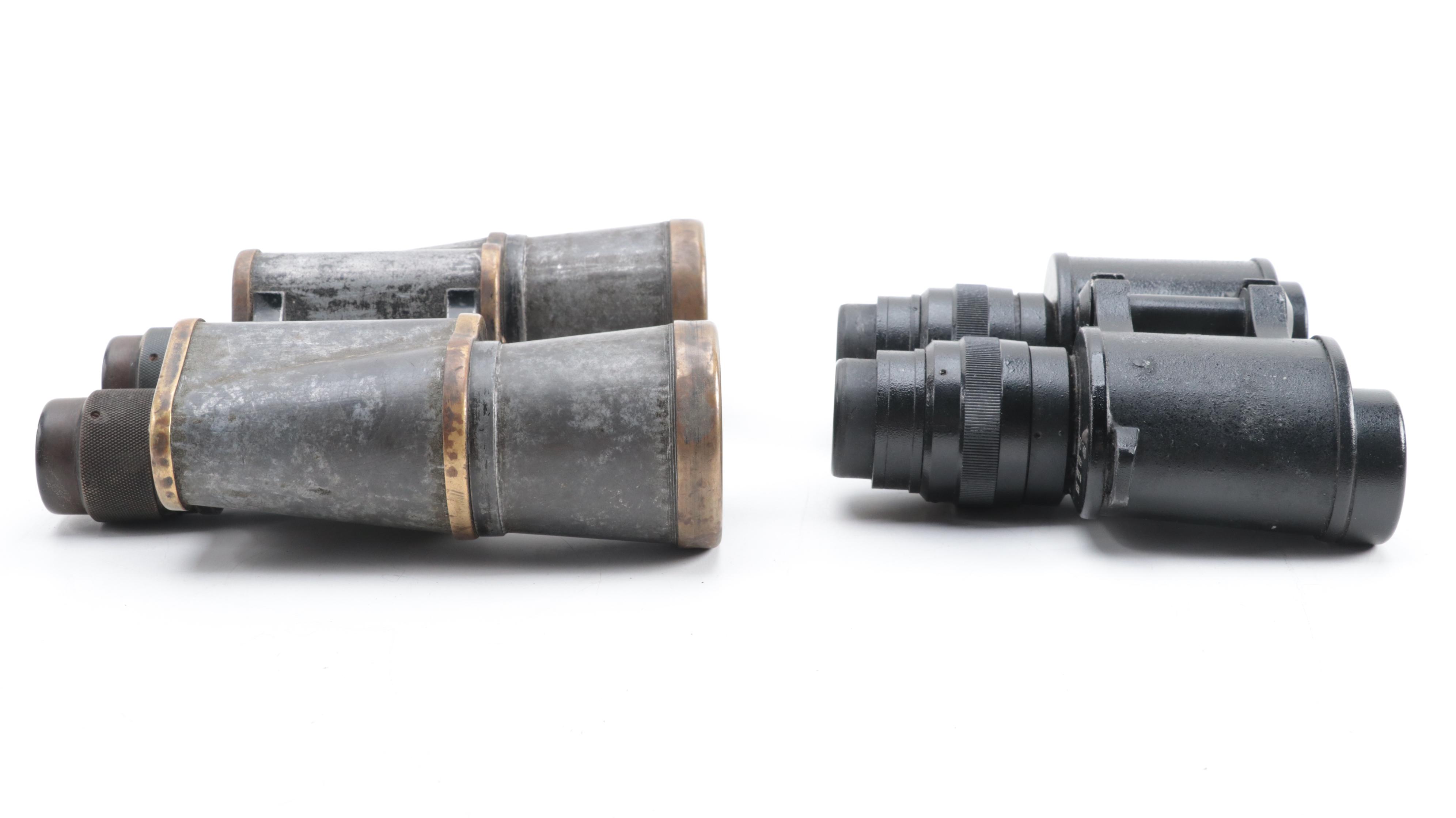 Soviet Union and Russian Federation Military Binoculars with Leather Case