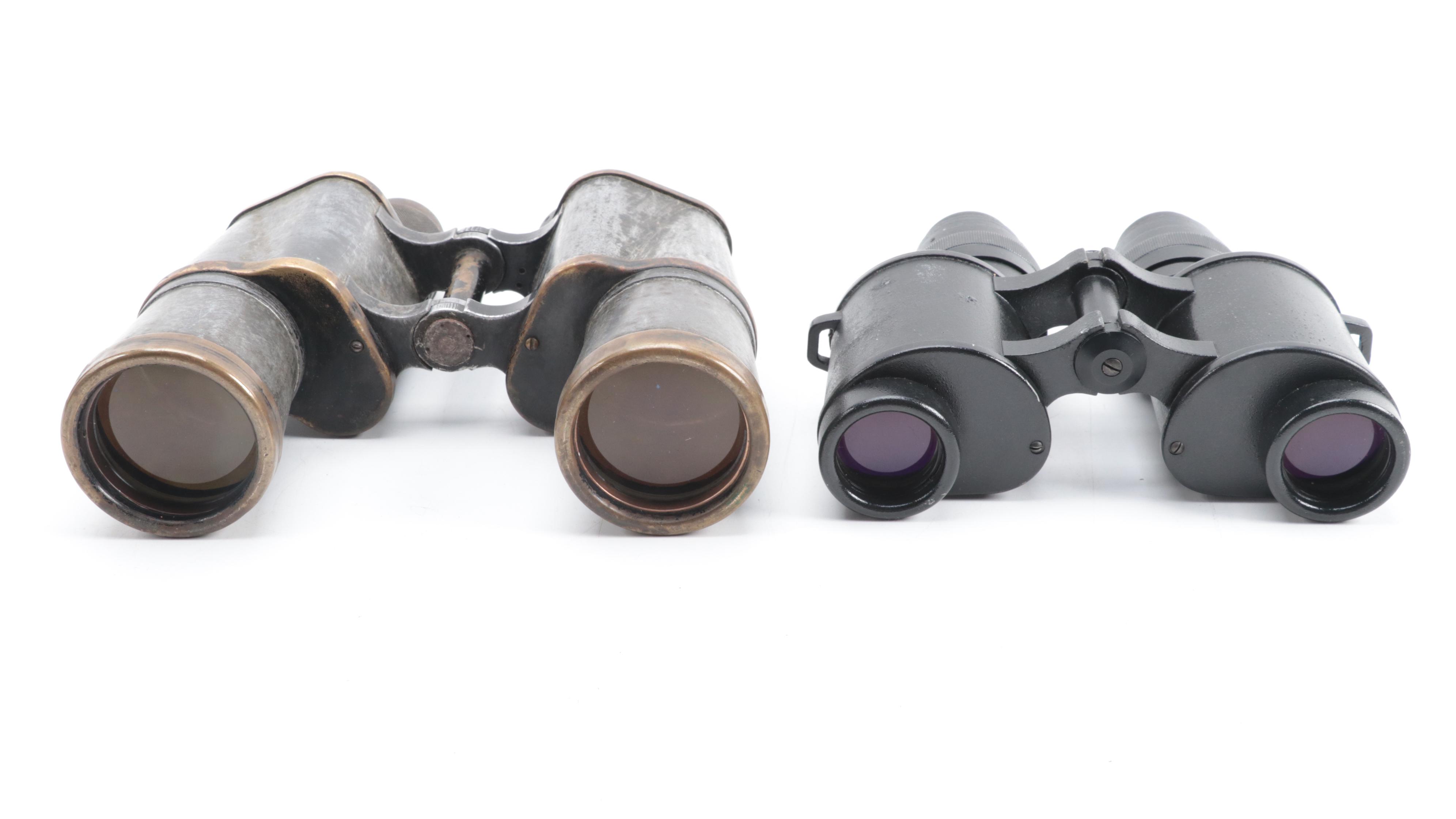 Soviet Union and Russian Federation Military Binoculars with Leather Case