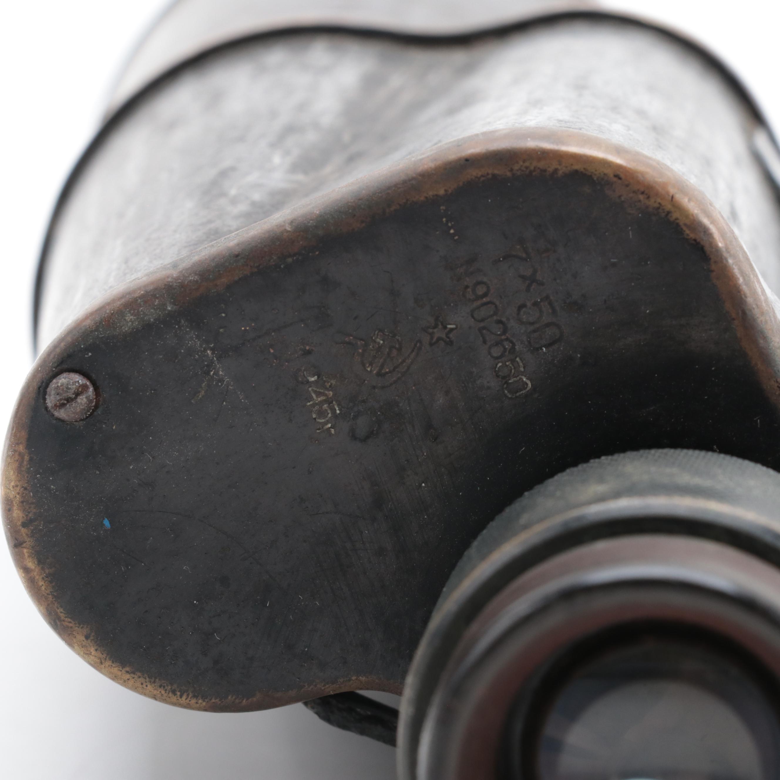 Soviet Union and Russian Federation Military Binoculars with Leather Case