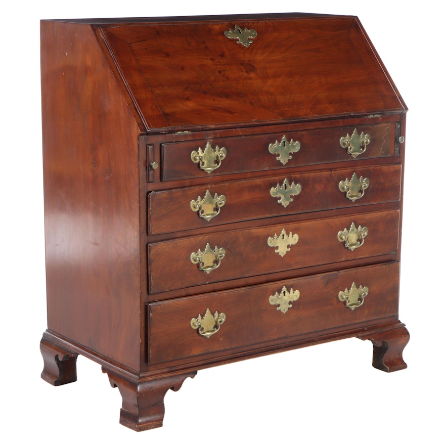 American Chippendale Mahogany Slant-Front Desk, Late 18th Century
