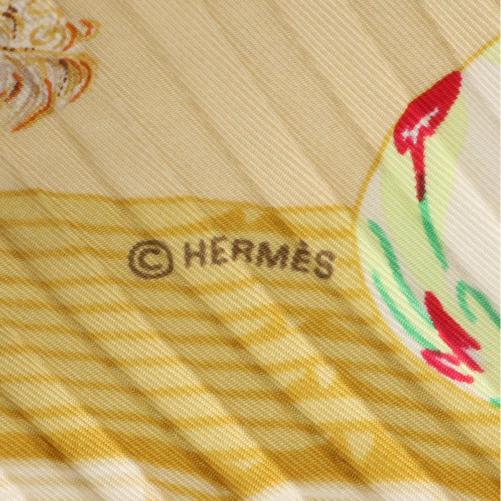 Hermès "Couvée d'Hermès" Scarf 90 in Silk Plissé with Box