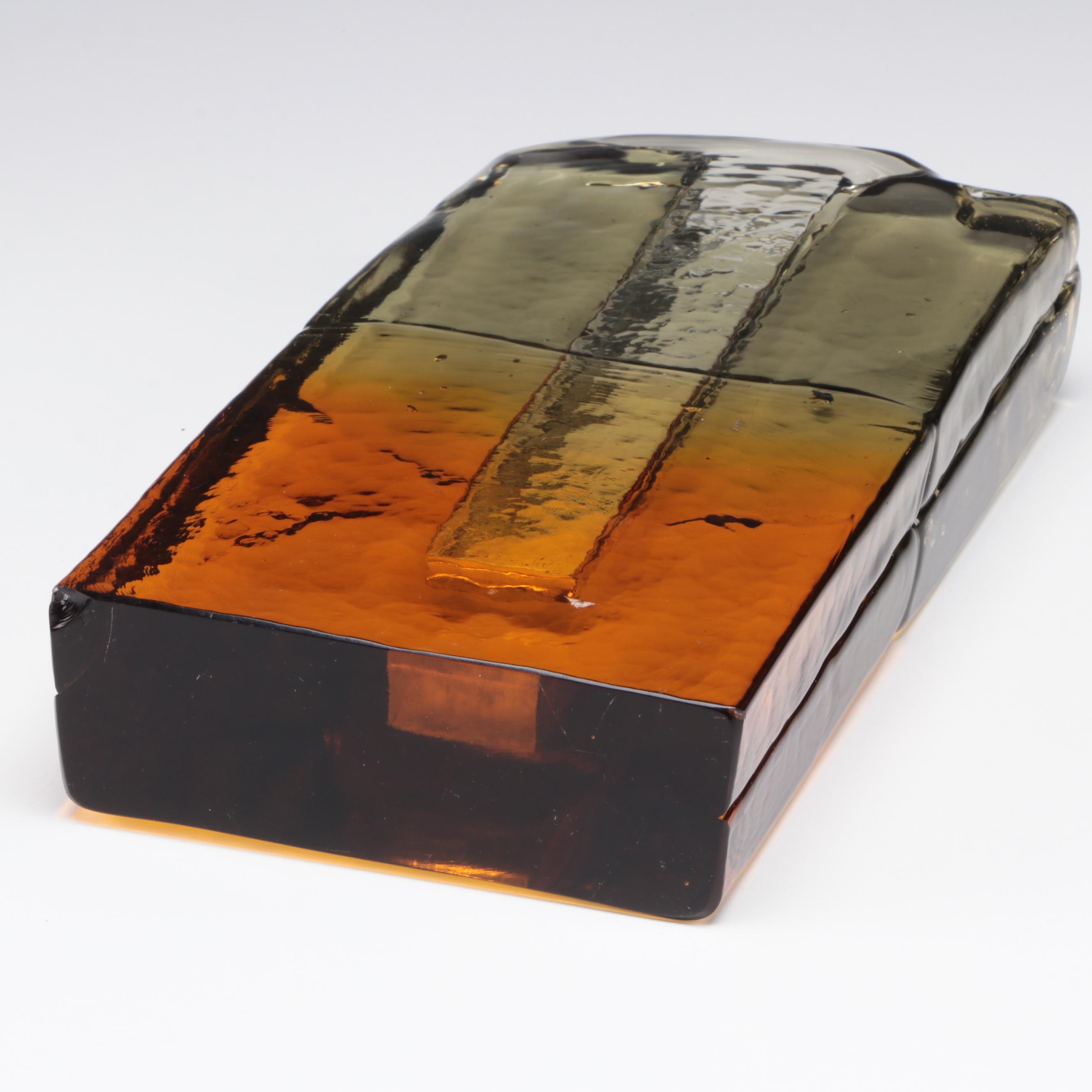 Murano Fused Glass Statement Vase With Impressed Glass Paperweight