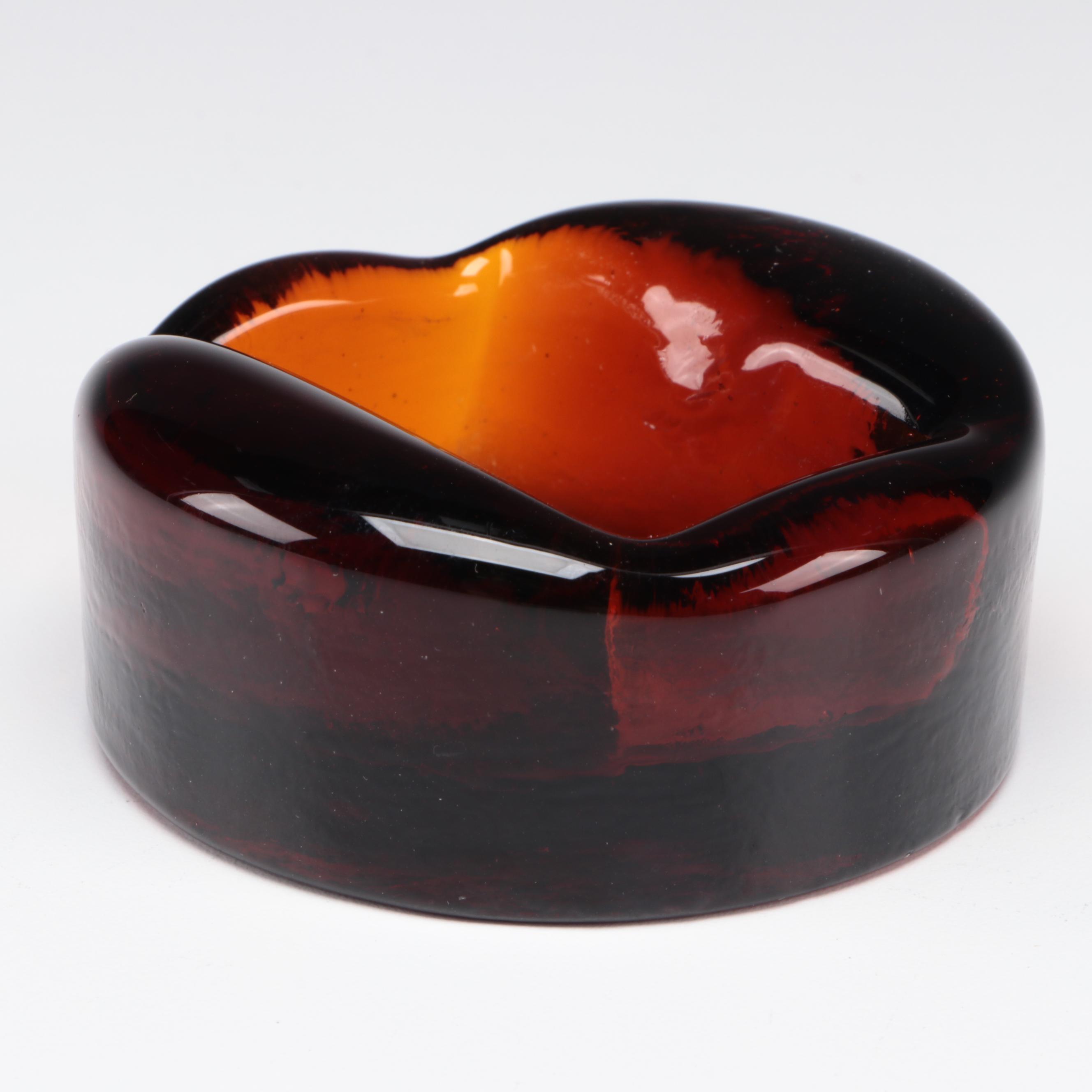 Murano Fused Glass Statement Vase With Impressed Glass Paperweight