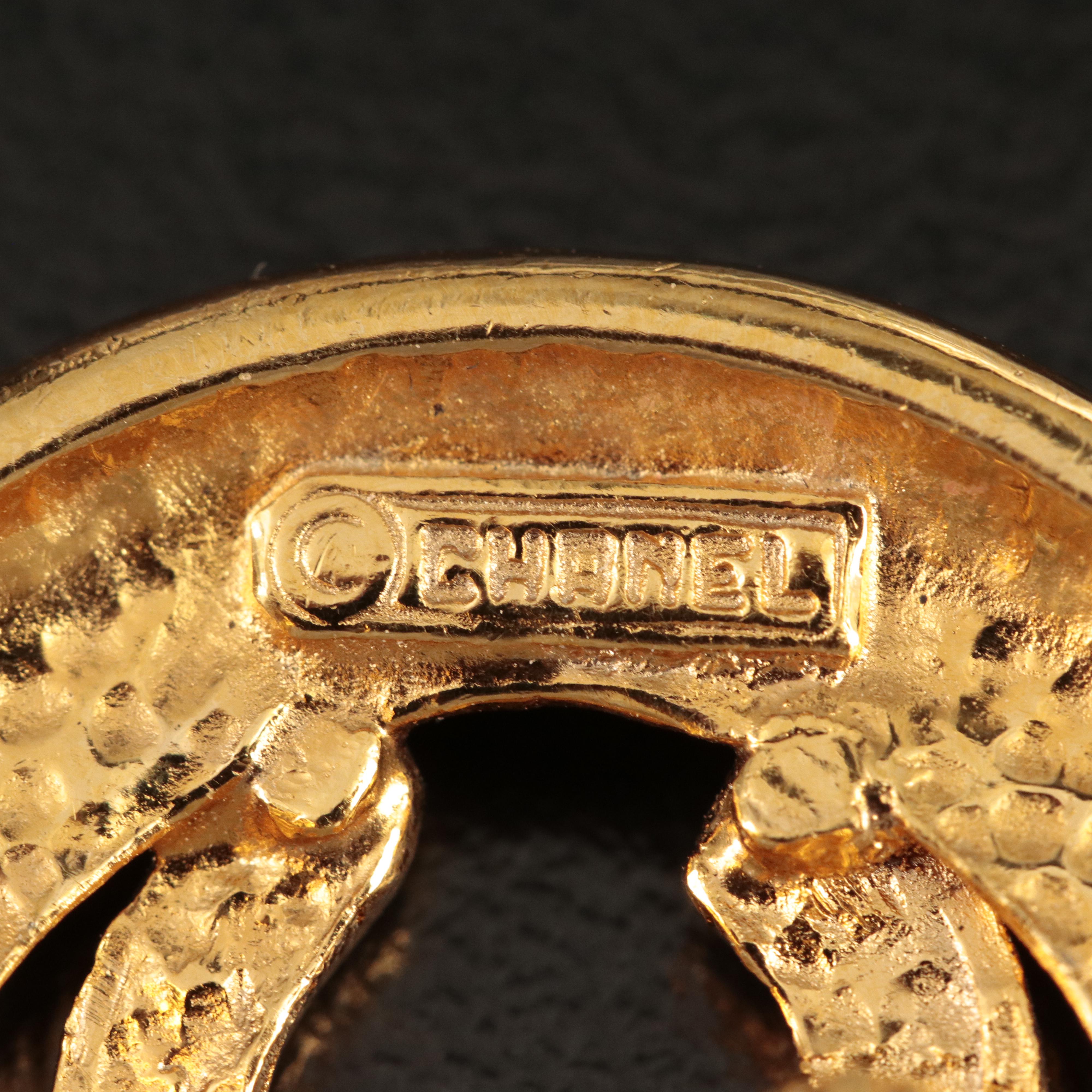 Chanel Cut Out CC Logo Round Earrings