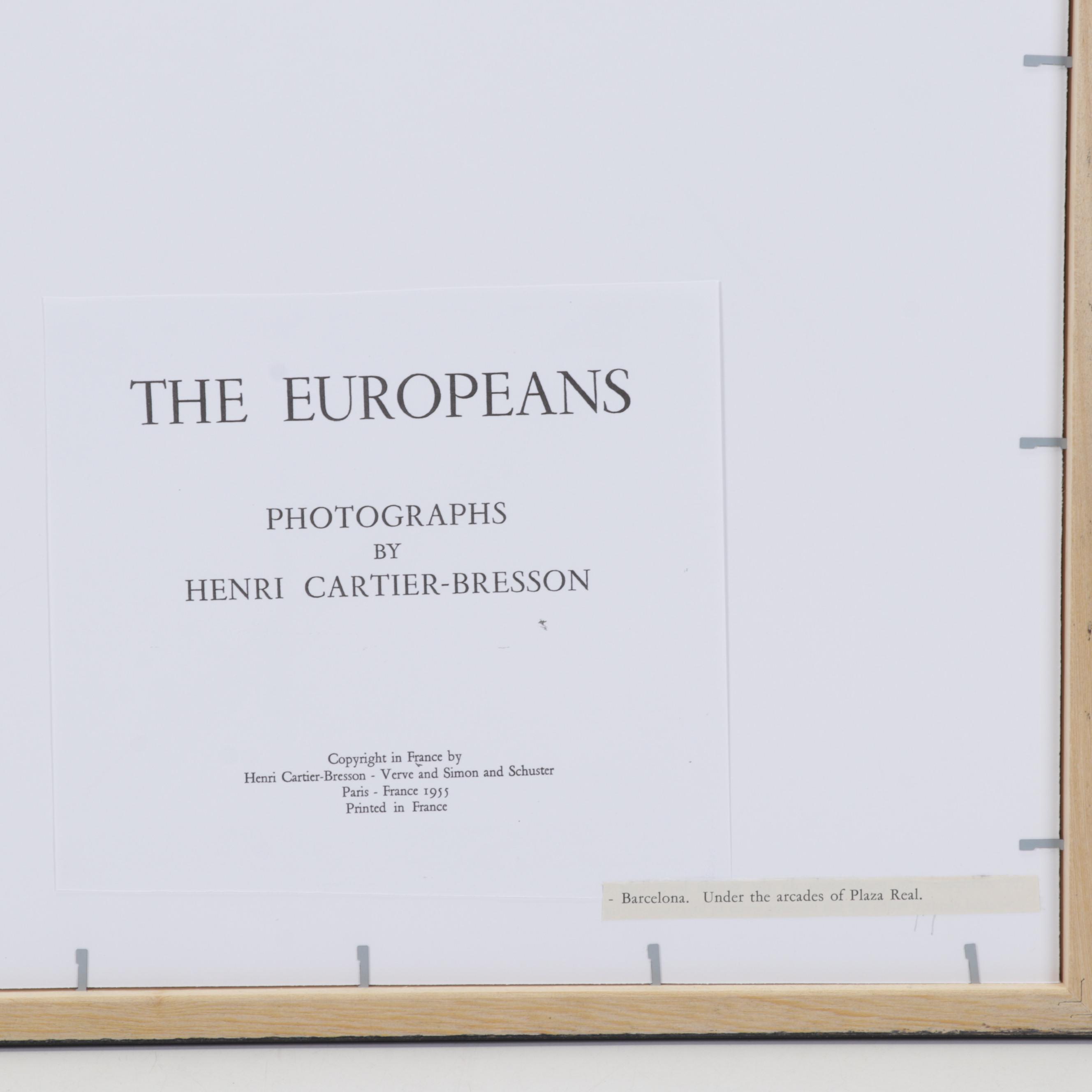 Henri Cartier-Bresson Rotogravure "Barcelona" from "The Europeans," 1955