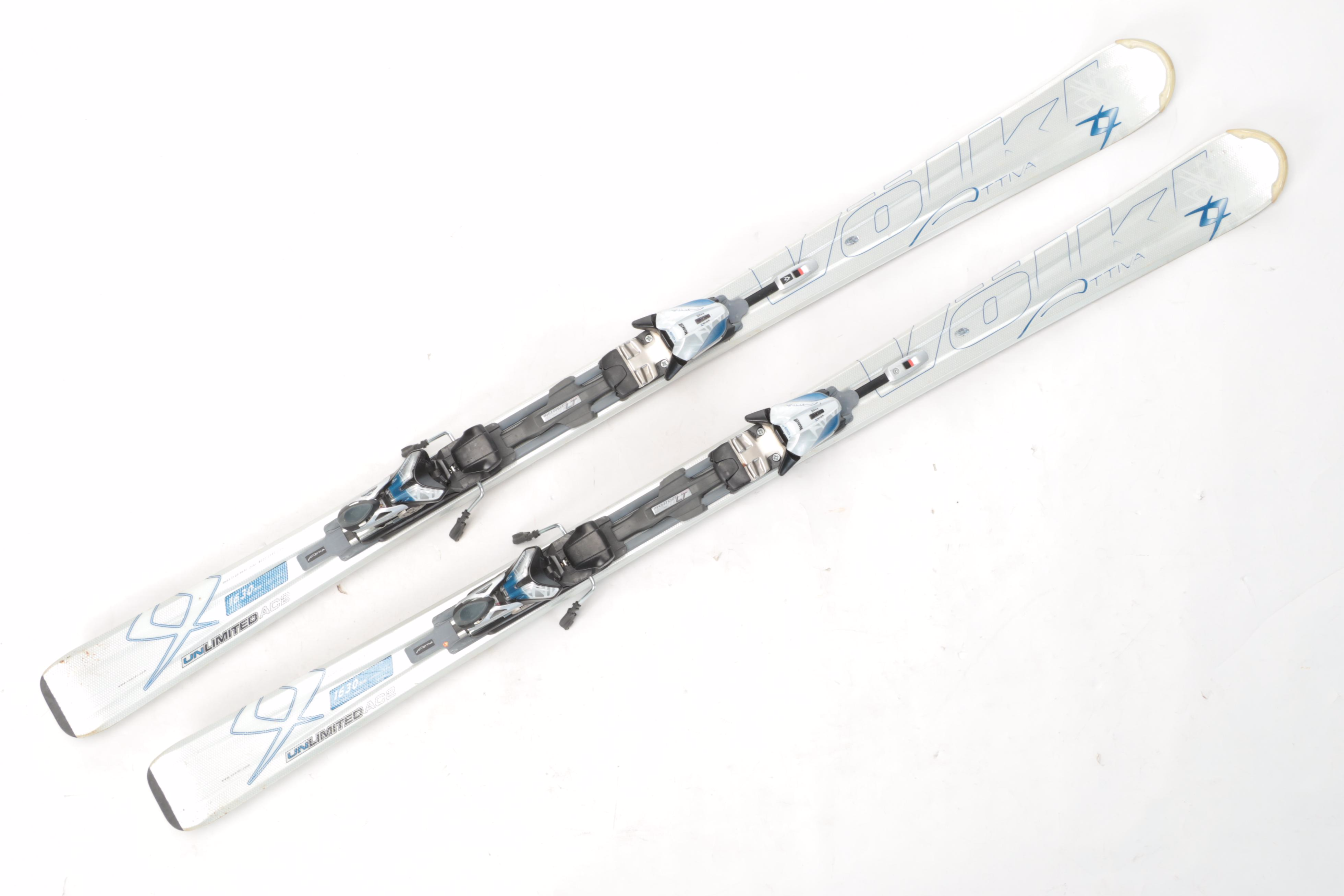 Volkl Snow Skis With Tecnica Vento 6 Boots and Metric Ski Poles