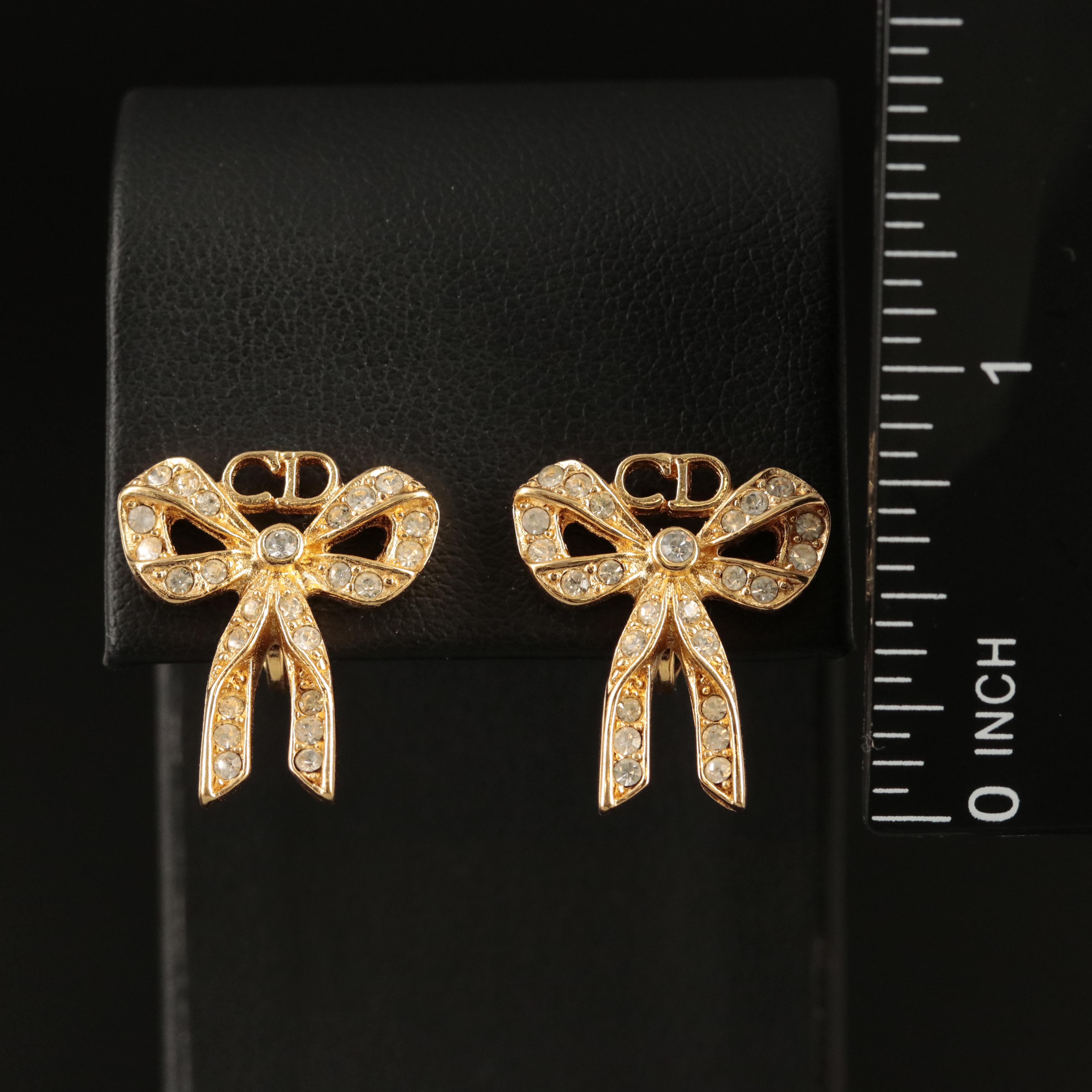 Christian Dior CD Bow Earrings