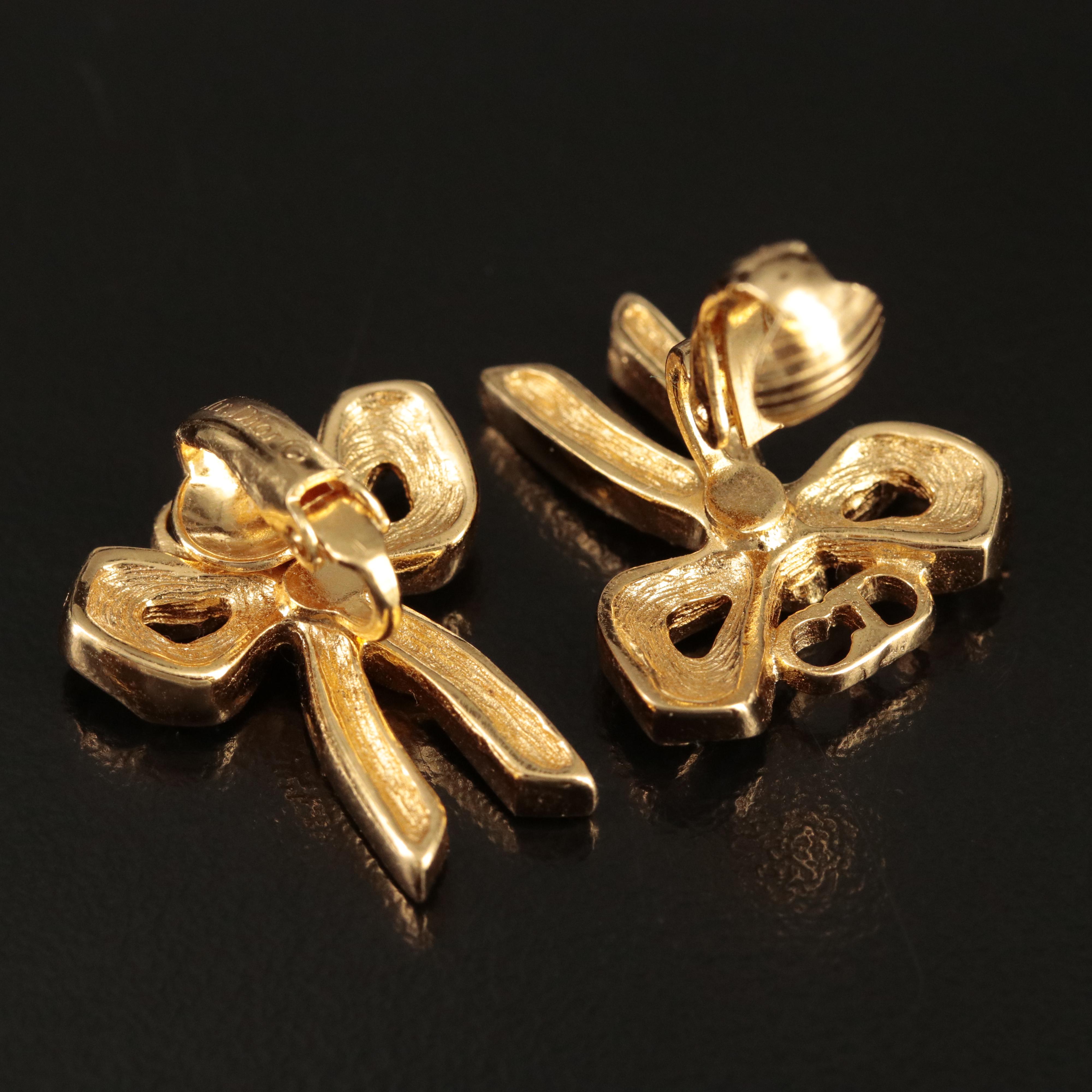 Christian Dior CD Bow Earrings