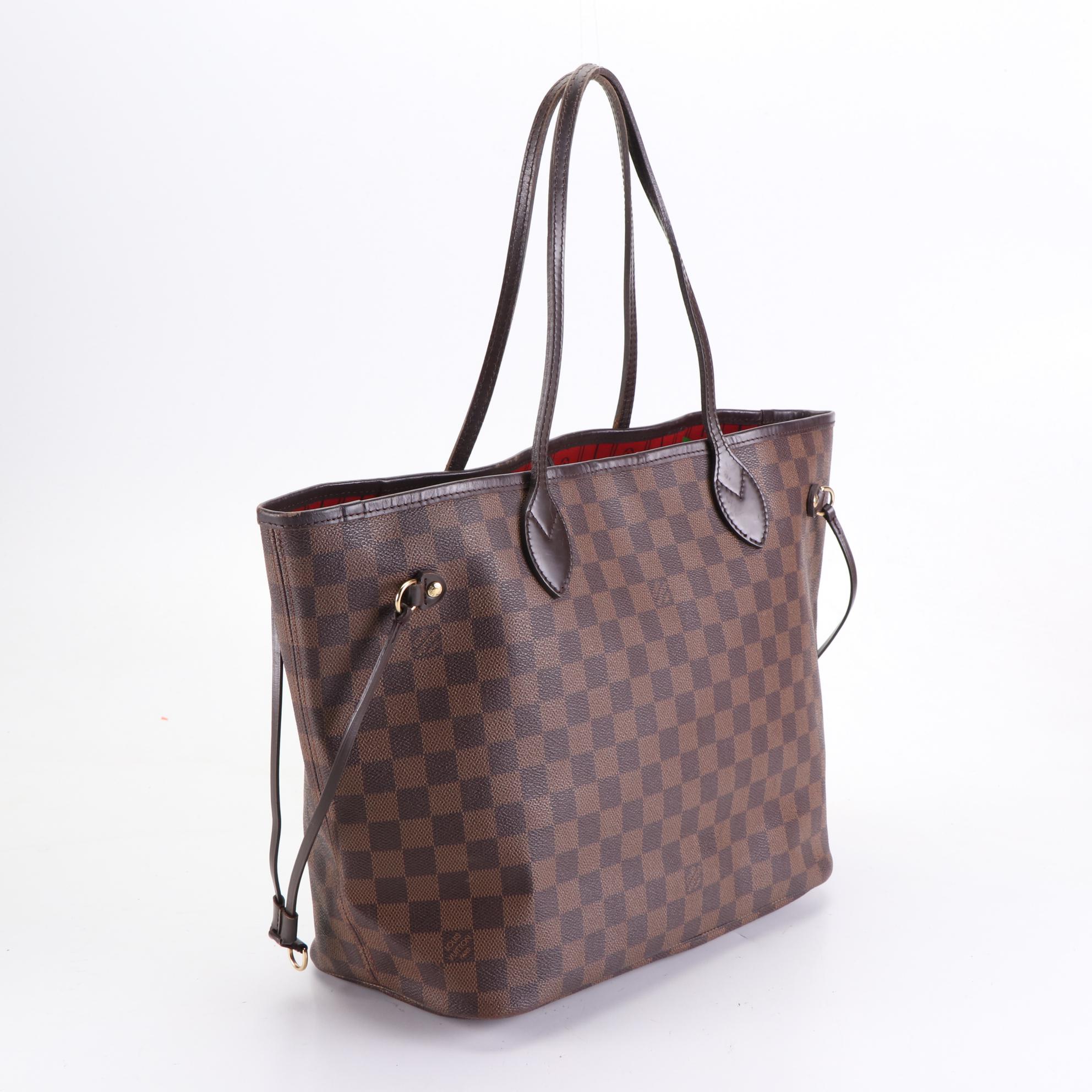 Louis Vuitton Neverfull MM Tote in Damier Ebene Canvas and Leather