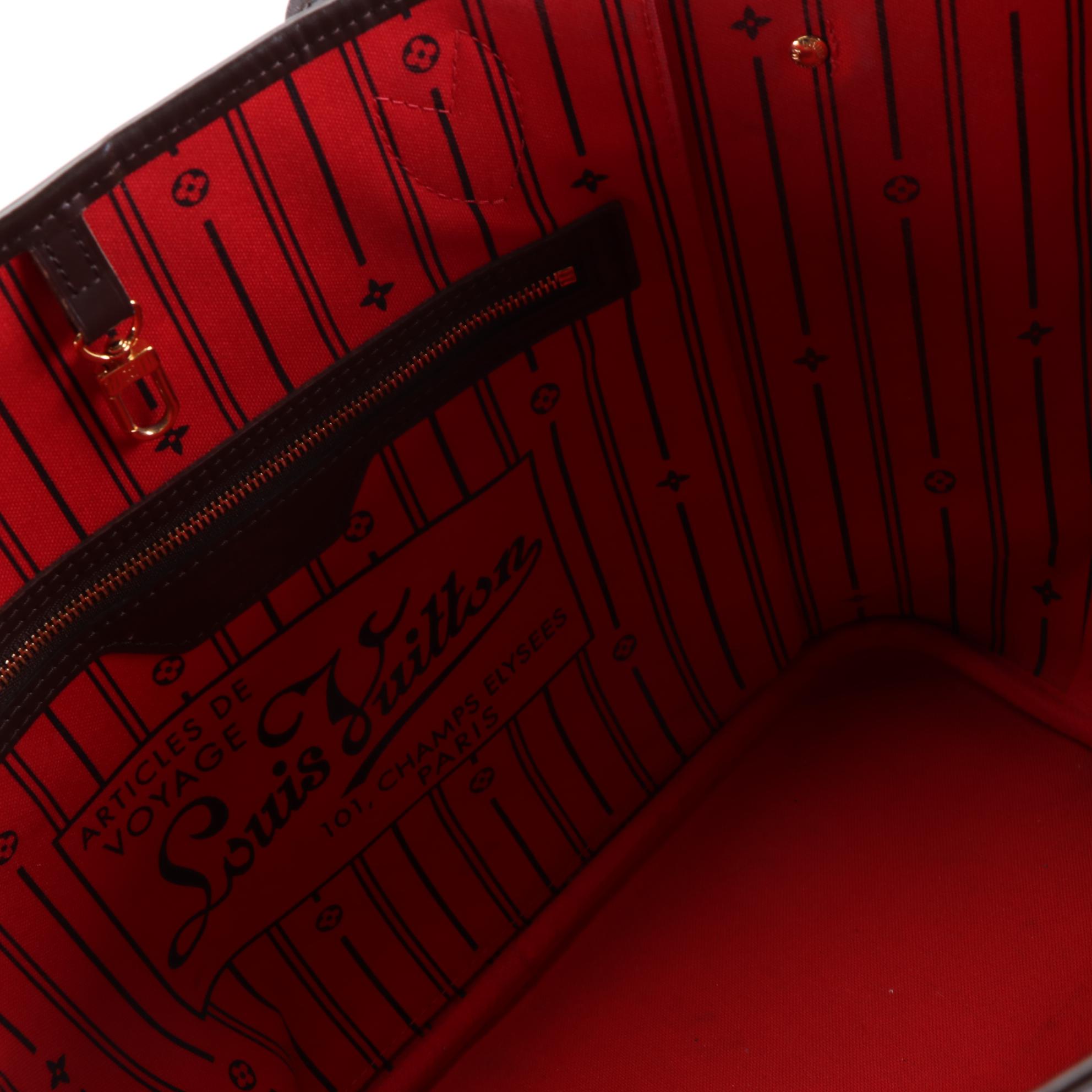 Louis Vuitton Neverfull MM Tote in Damier Ebene Canvas and Leather